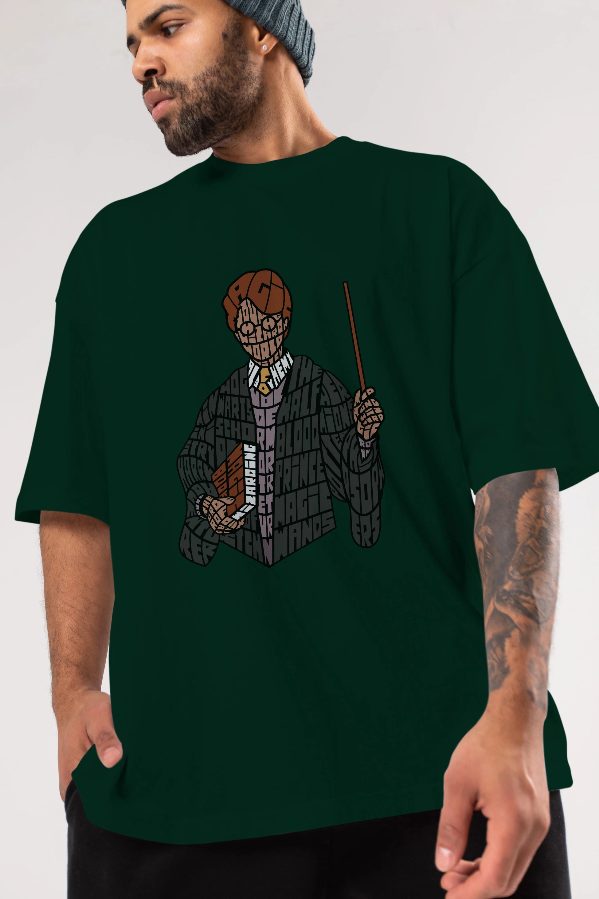 Harry Ön Baskılı Oversize t-shirt %100 pamuk Erkek Kadın Unisex