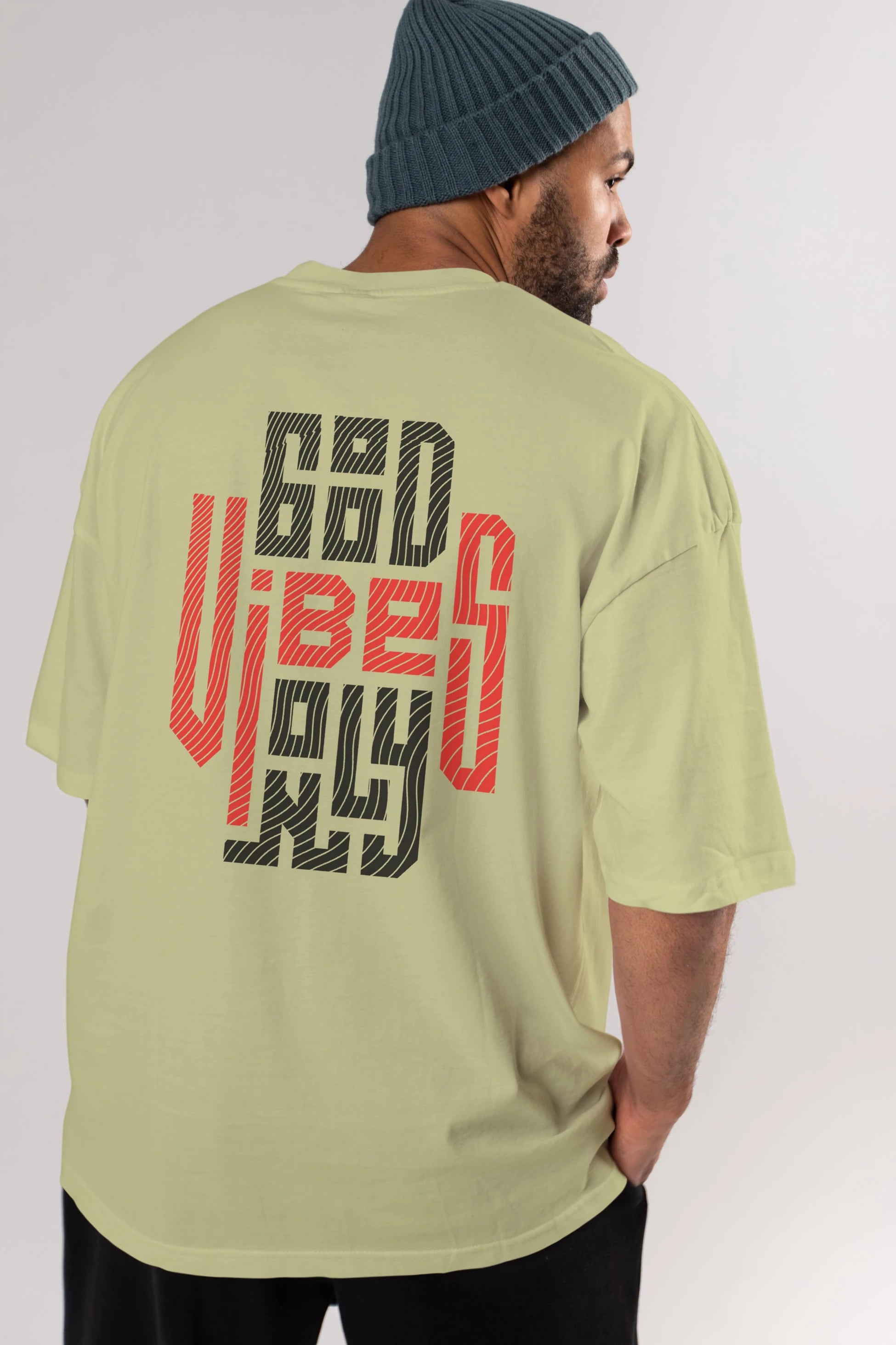 Good Vibes Only 2 Yazılı Arka Baskılı Oversize t-shirt Erkek Kadın Unisex