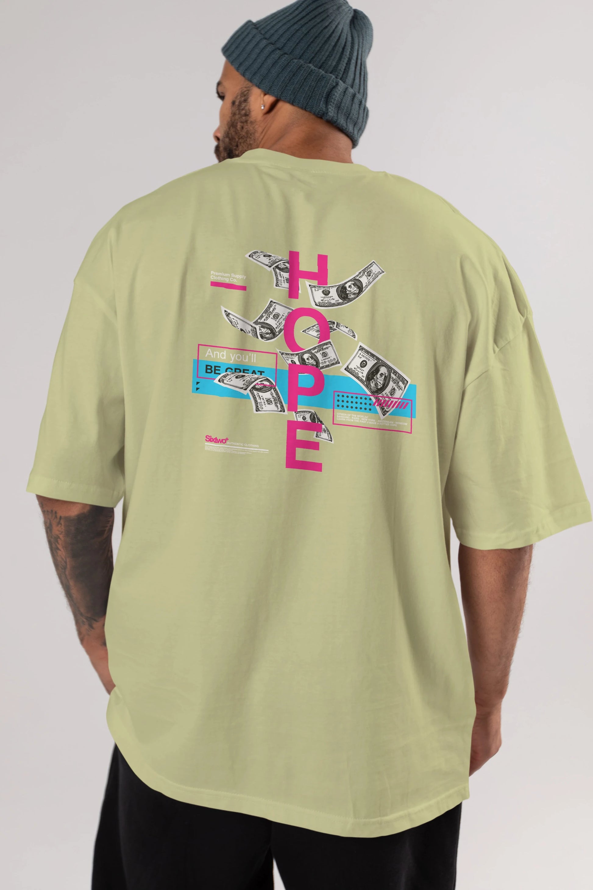 Hope Arka Baskılı Oversize t-shirt Erkek Kadın Unisex