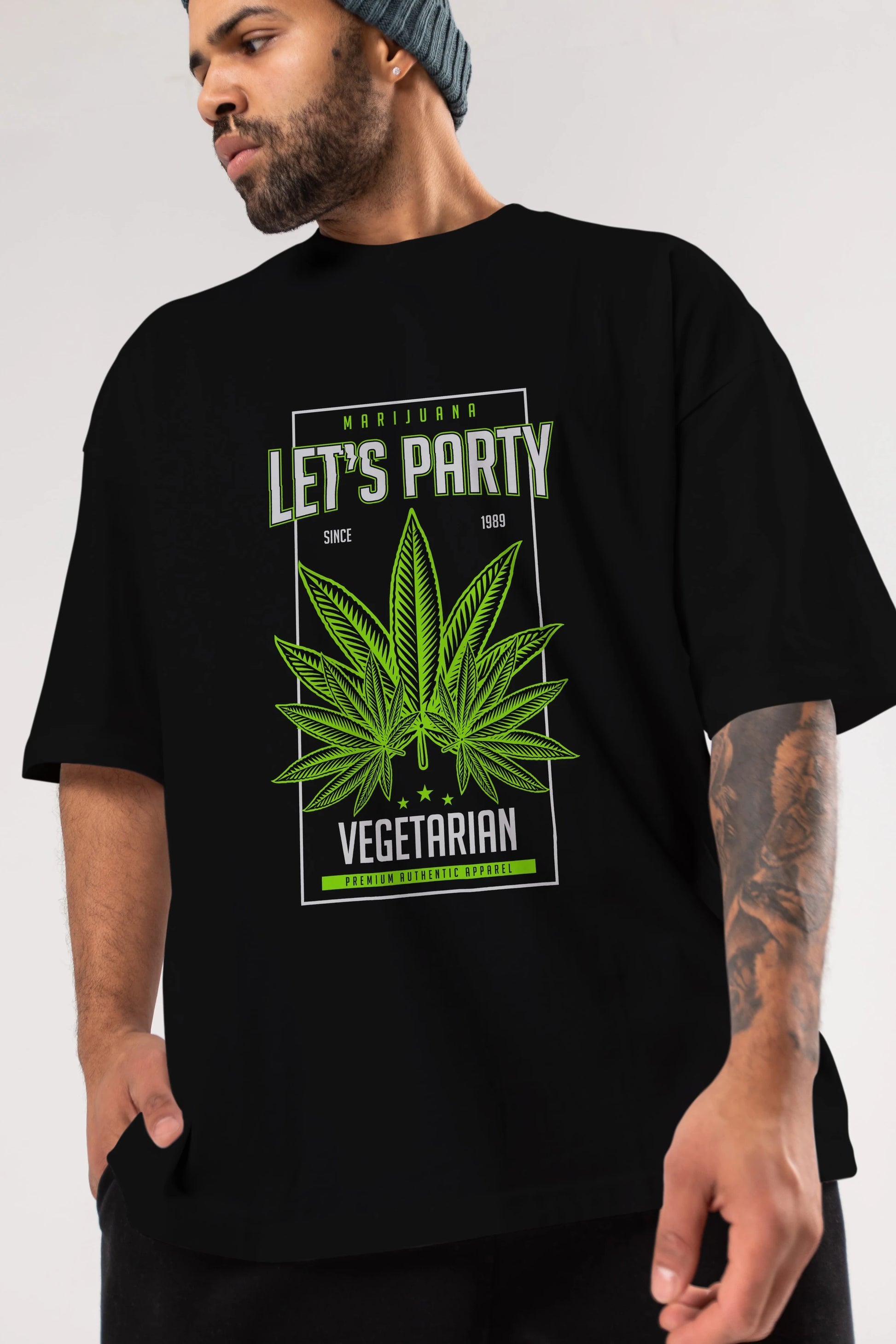 Lets Party Ön Baskılı Oversize t-shirt Erkek Kadın Unisex