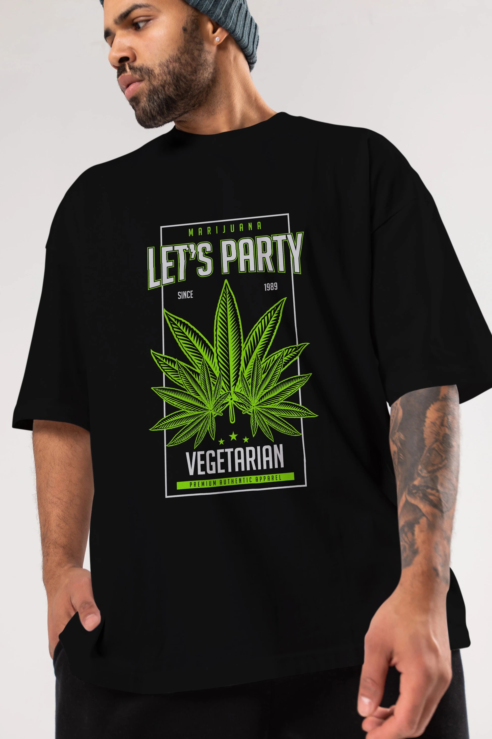 Lets Party Ön Baskılı Oversize t-shirt Erkek Kadın Unisex