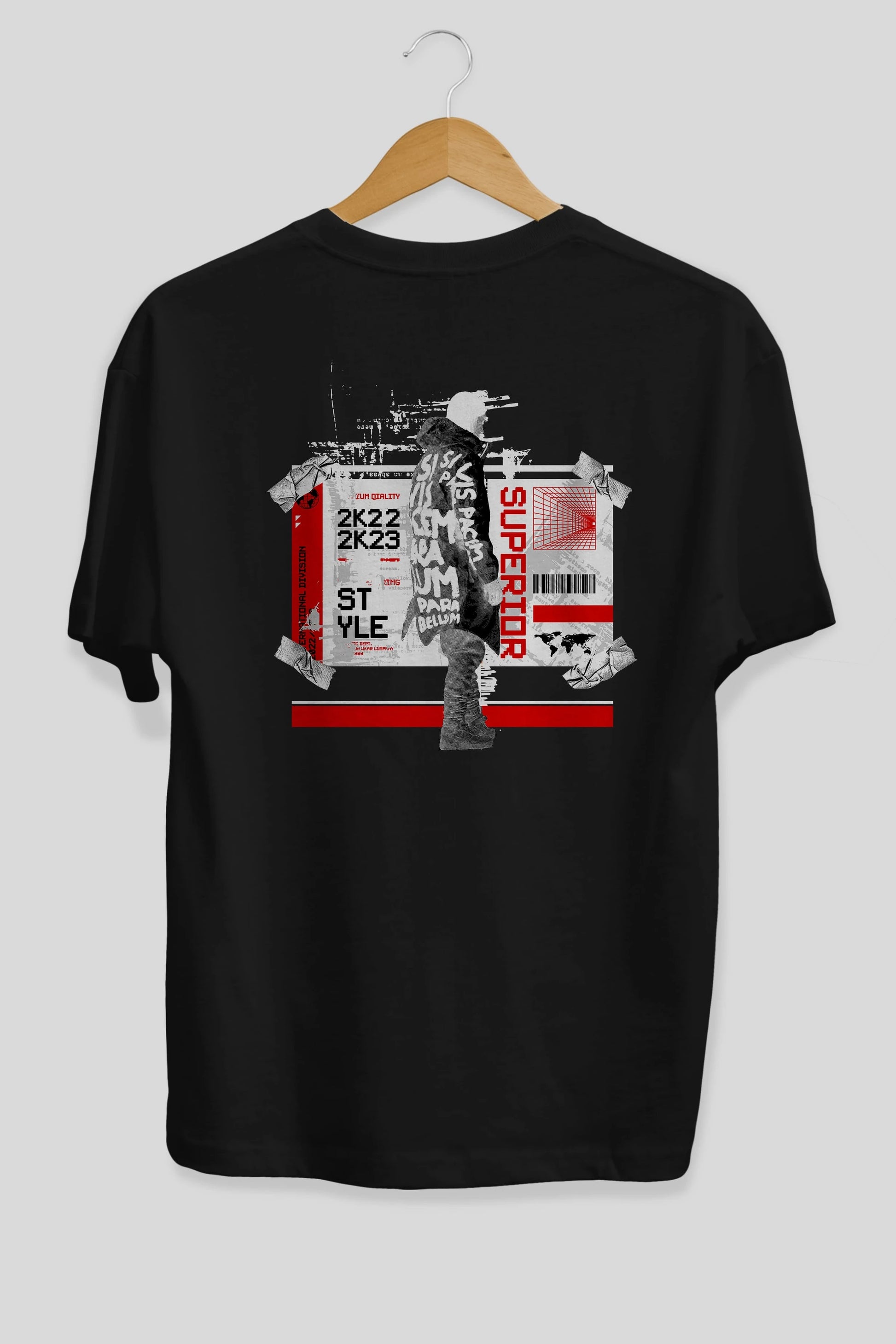 Superior Arka Baskılı Oversize t-shirt Erkek Kadın Unisex