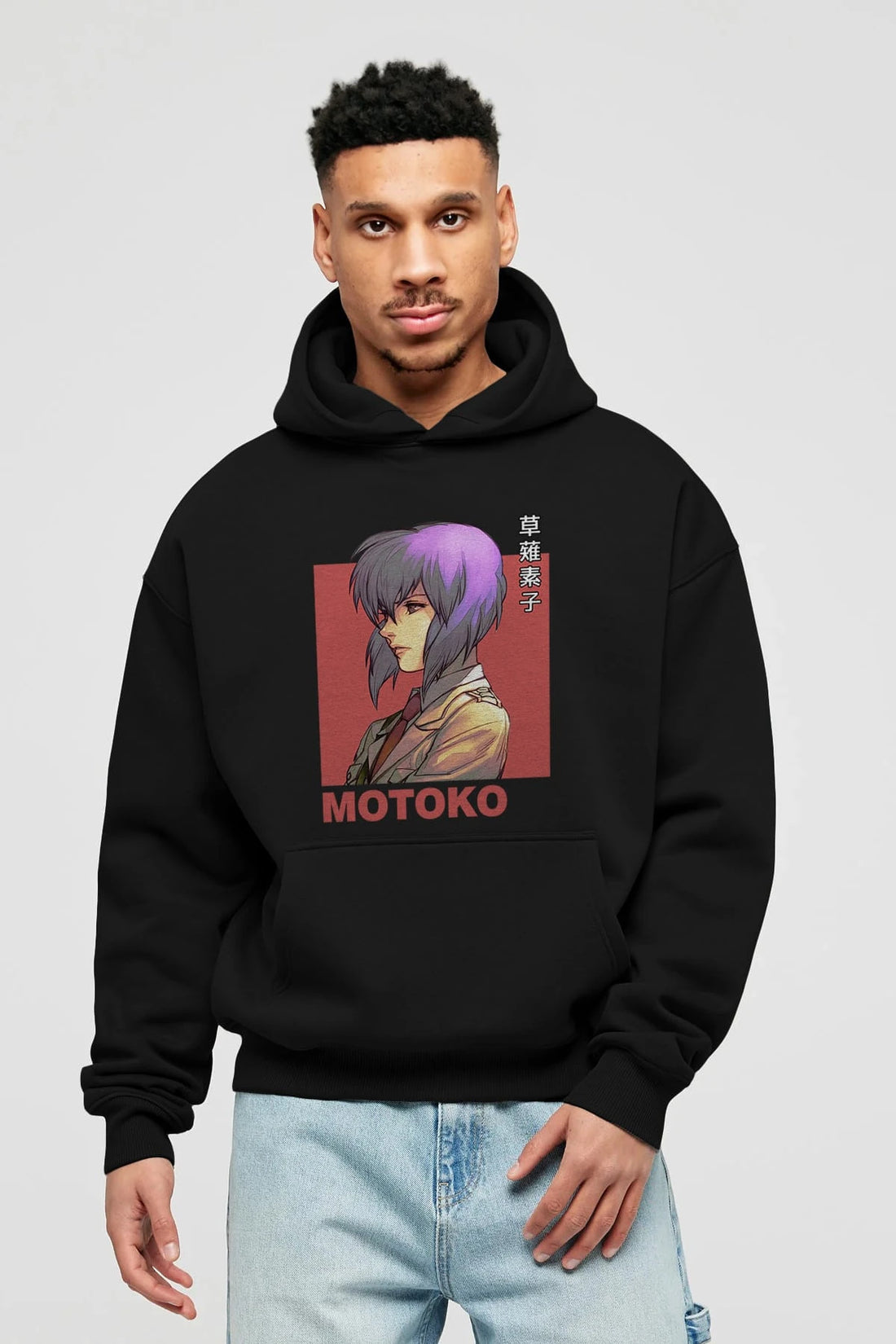 Motoko Kusanagi 12 Anime Ön Baskılı Hoodie Oversize Kapüşonlu Sweatshirt Erkek Kadın Unisex
