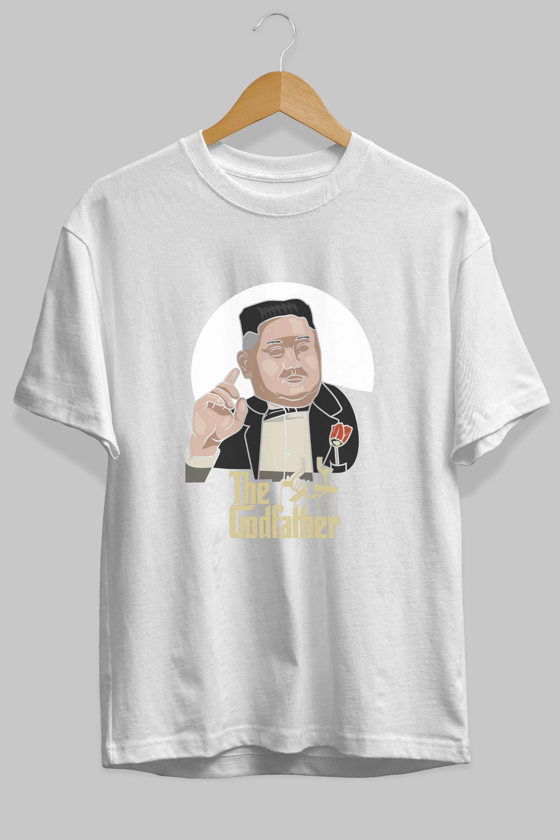 Godfather Jong Un Ön Baskılı Oversize t-shirt Erkek Kadın Unisex %100 Pamuk tişort