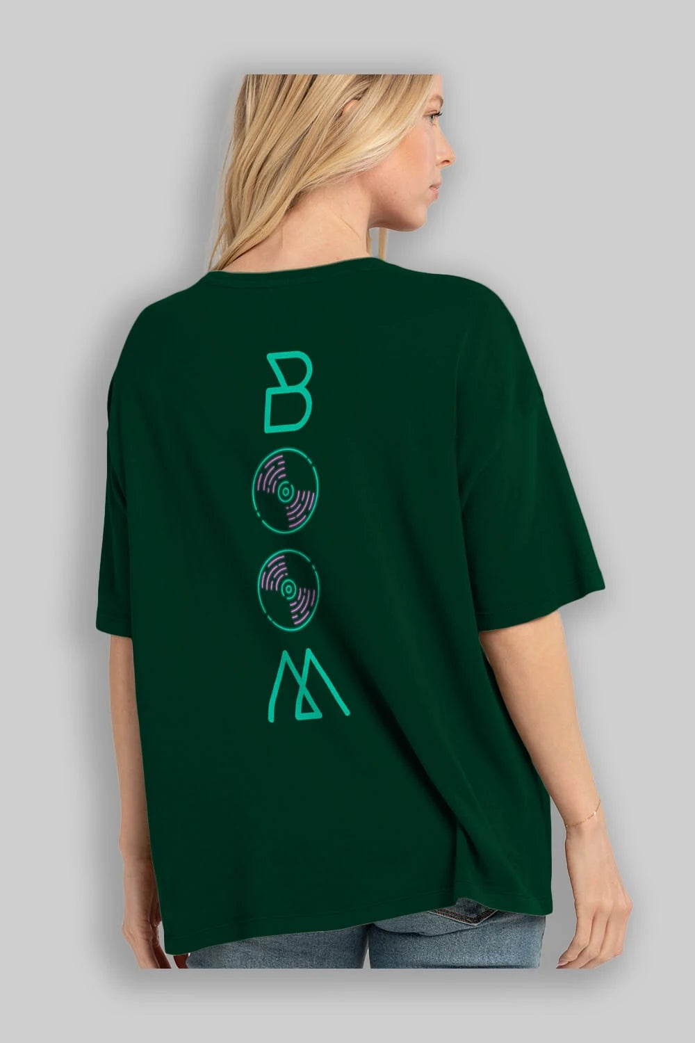 Boom Arka Baskılı Oversize t-shirt Erkek Kadın Unisex