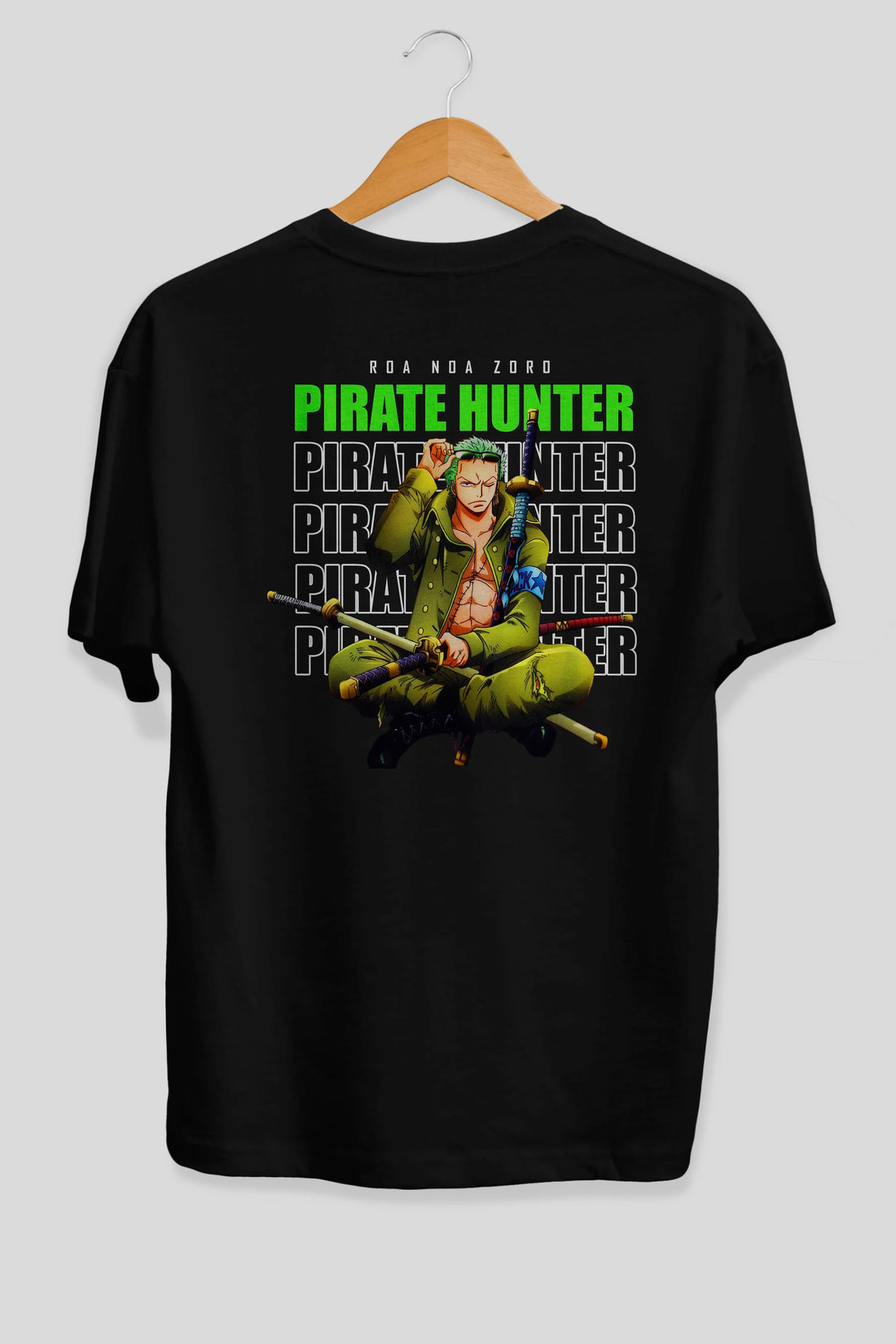 Roronoa Zoro 4 Anime Arka Baskılı Oversize t-shirt Erkek Kadın Unisex %100 pamuk tişort