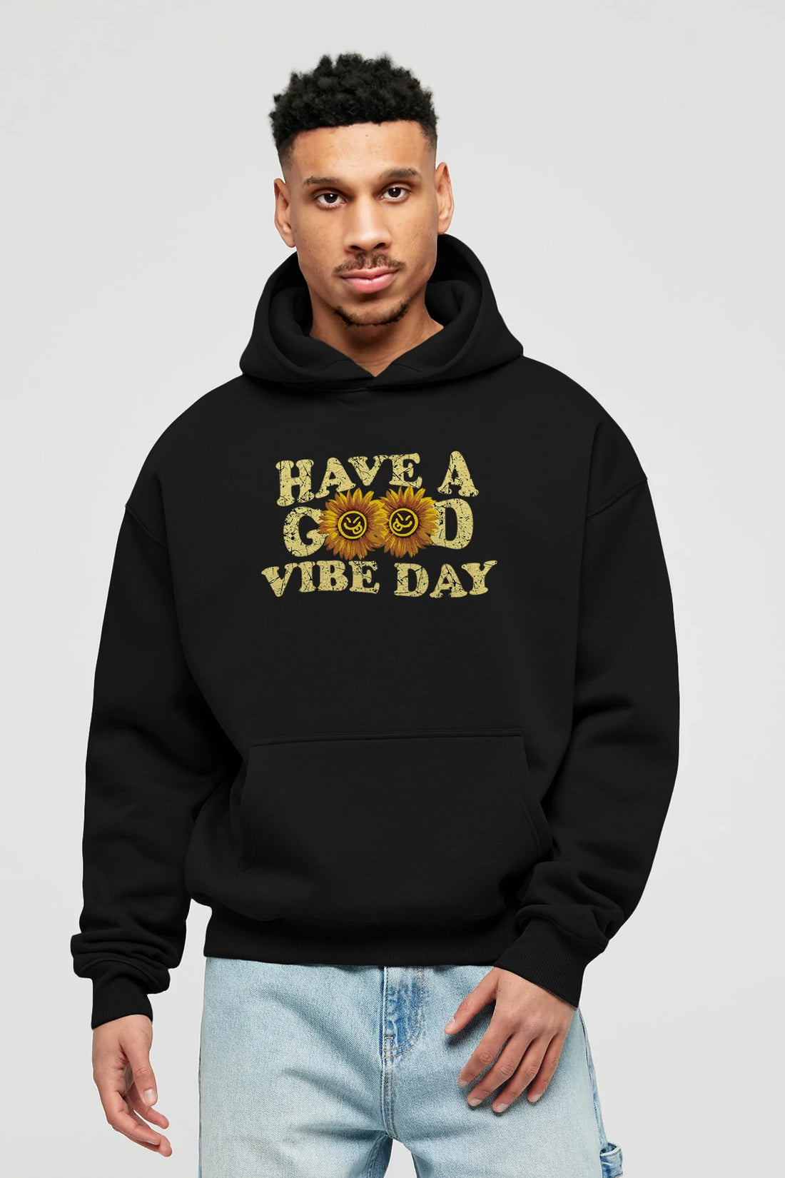 Have a Good Vibe Day Ön Baskılı Hoodie Oversize Kapüşonlu Sweatshirt Erkek Kadın Unisex