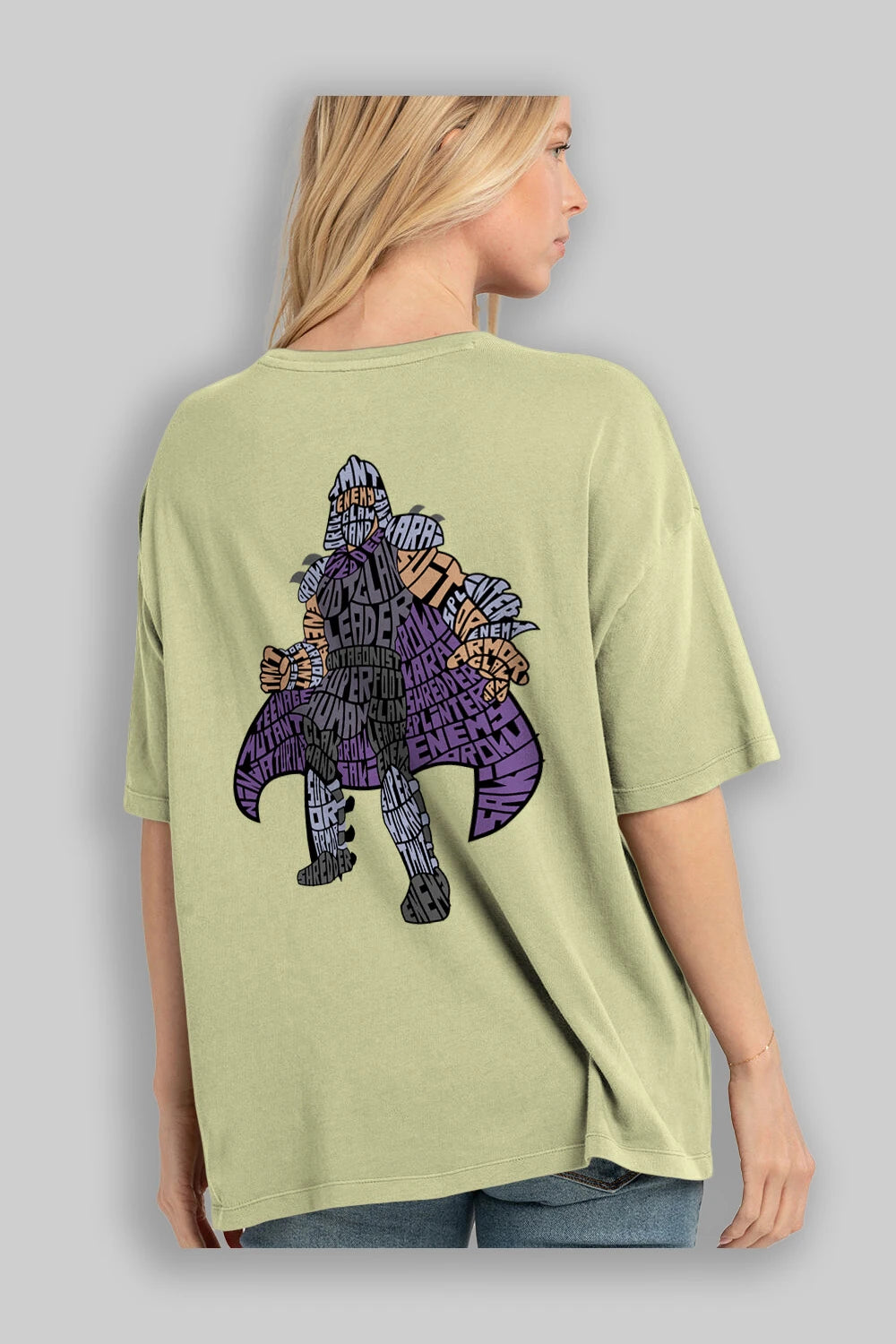 Foot Clan Leader Arka Baskılı Oversize t-shirt %100 pamuk Erkek Kadın Unisex