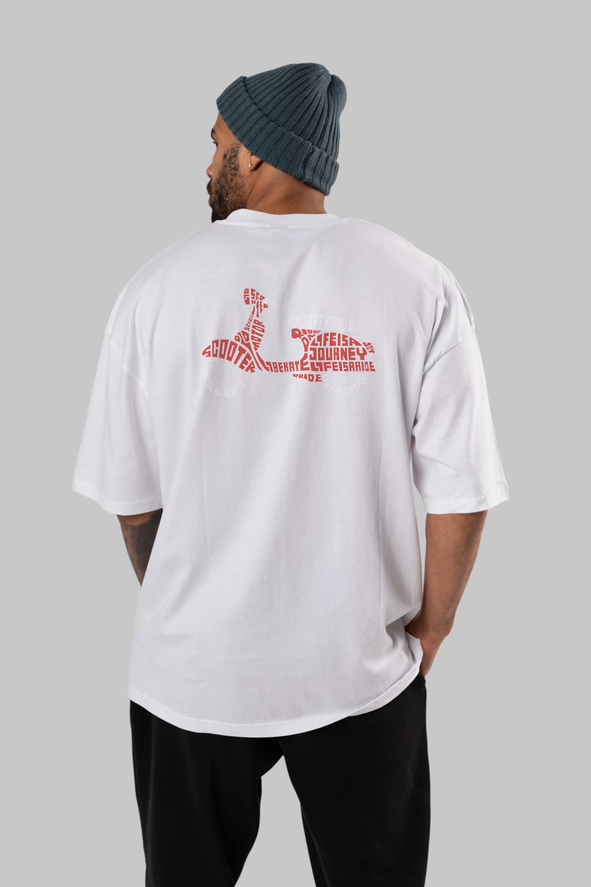 Enjoy The Ride Arka Baskılı Oversize t-shirt %100 pamuk Erkek Kadın Unisex