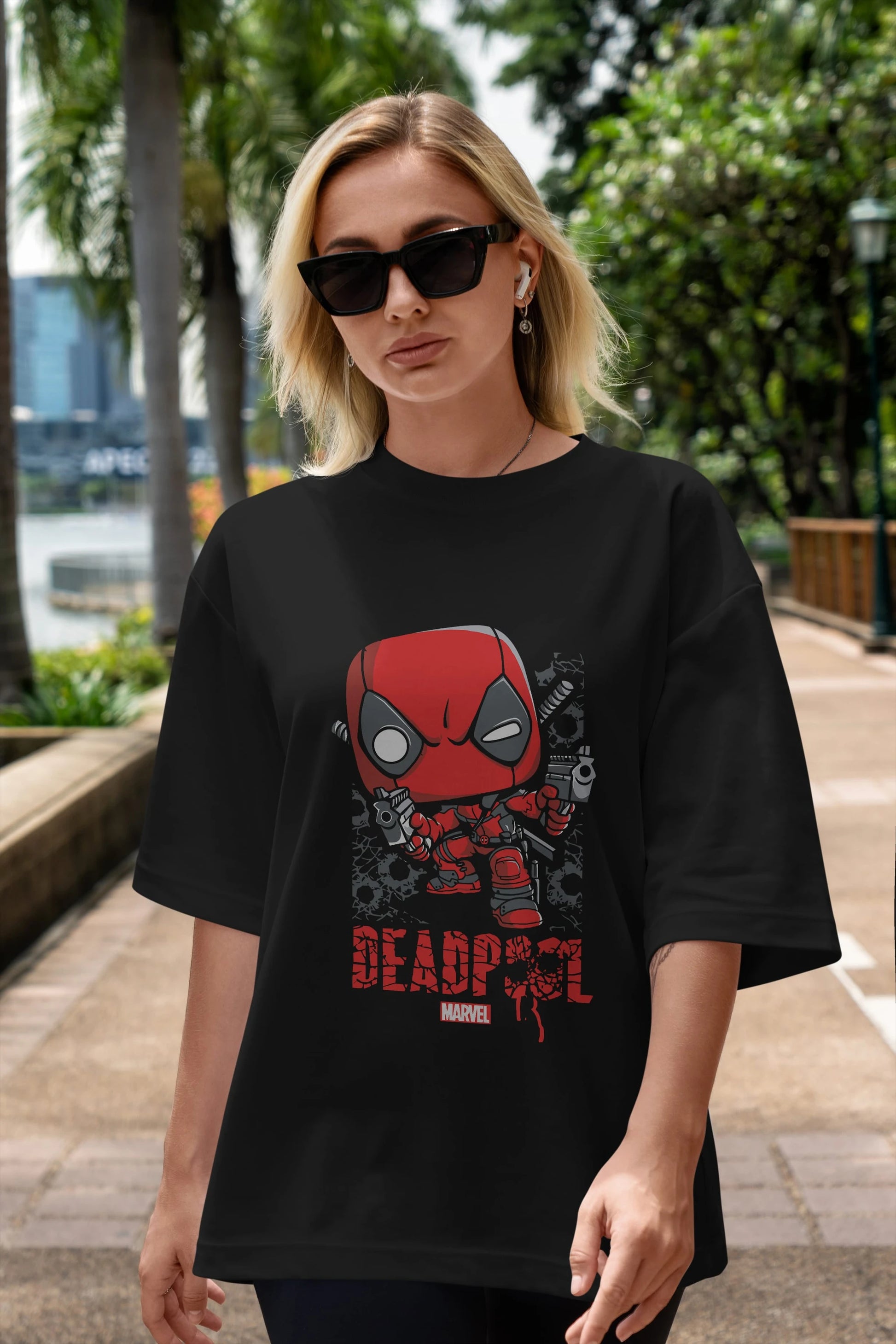 Deadpool (8) Ön Baskılı Oversize t-shirt Erkek Kadın Unisex %100 Pamuk Bisiklet Yaka tişort
