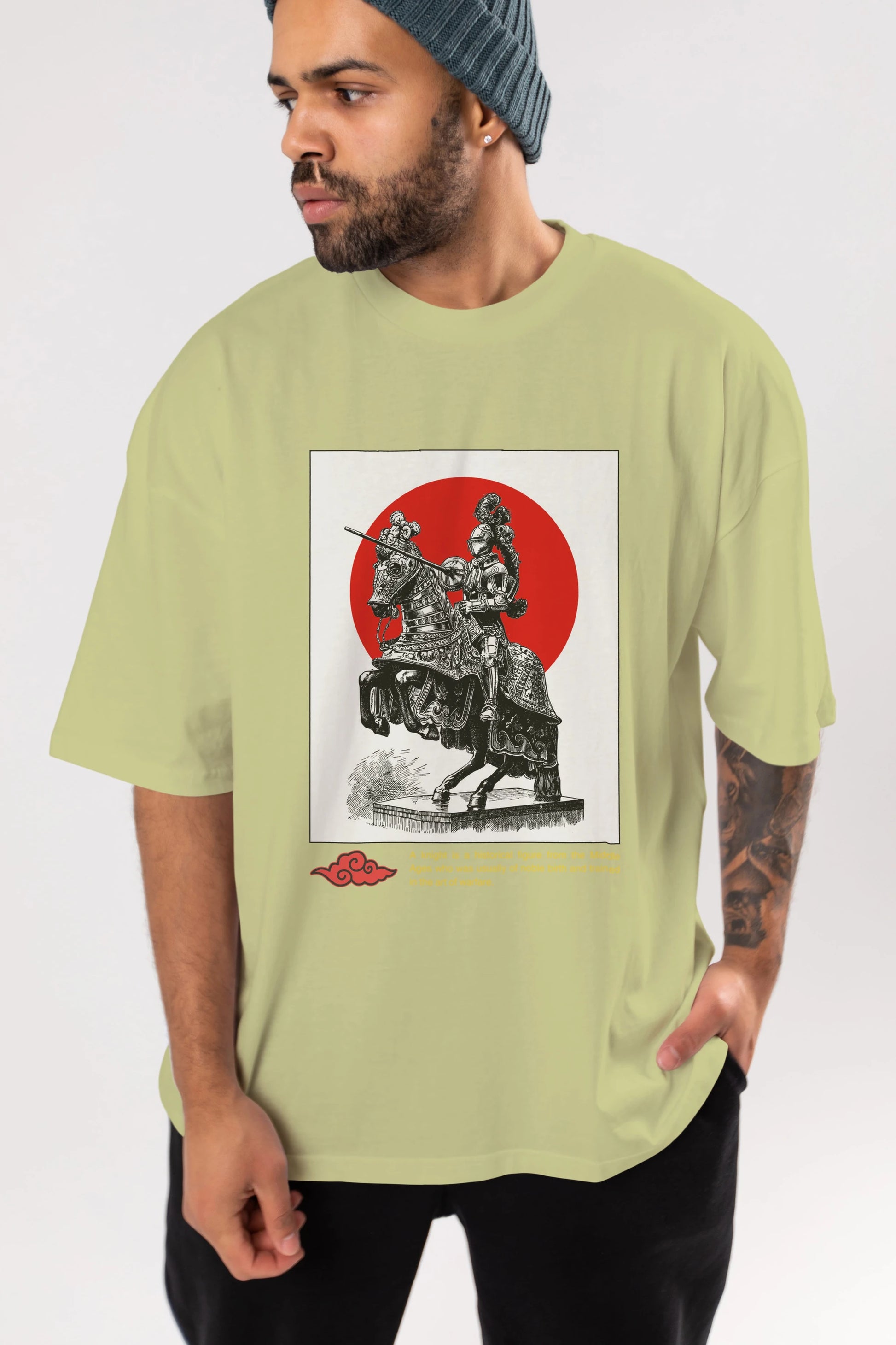 Japan Streetwear 2 Ön Baskılı Oversize t-shirt Erkek Kadın Unisex