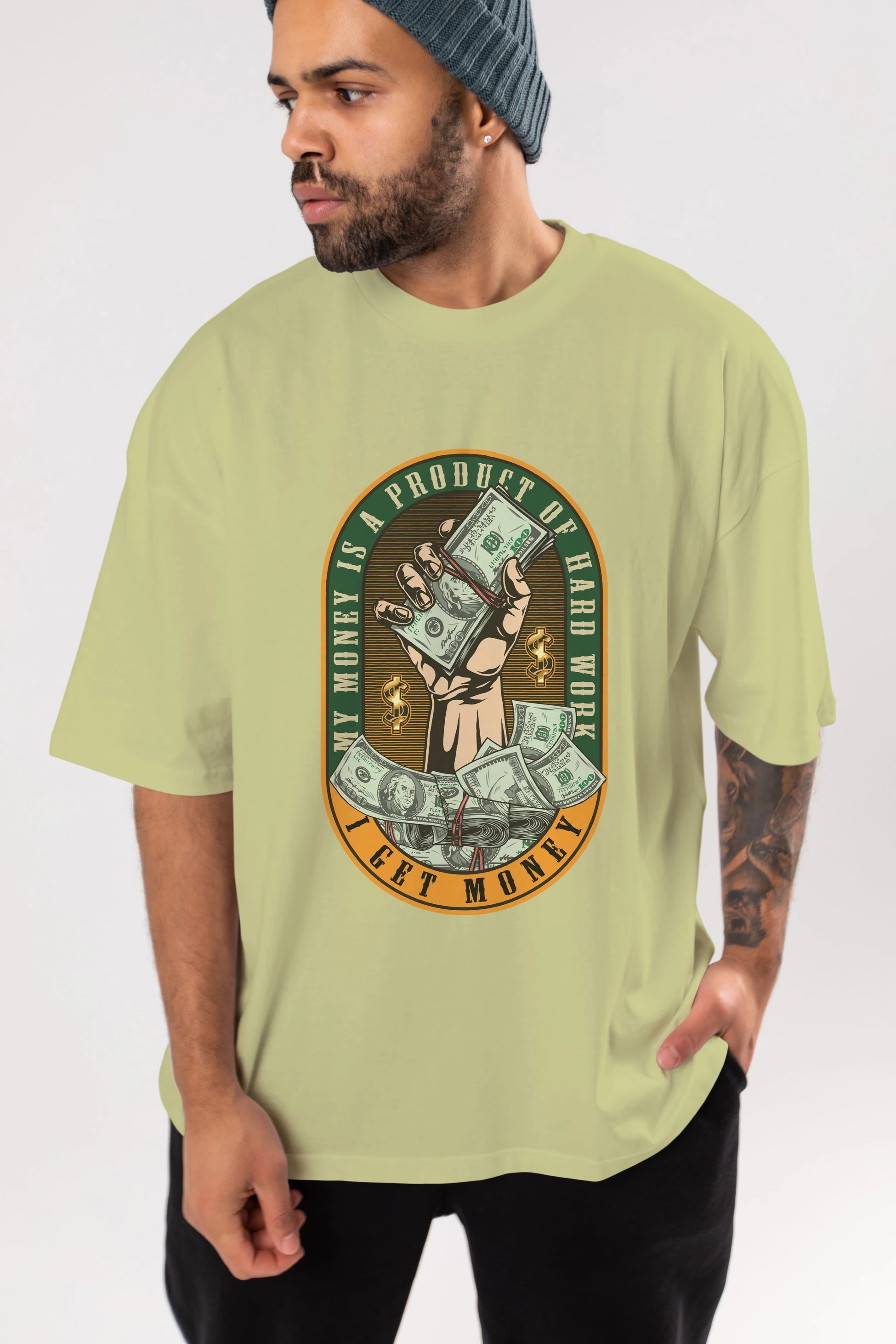 I Get Money Ön Baskılı Oversize t-shirt Erkek Kadın Unisex