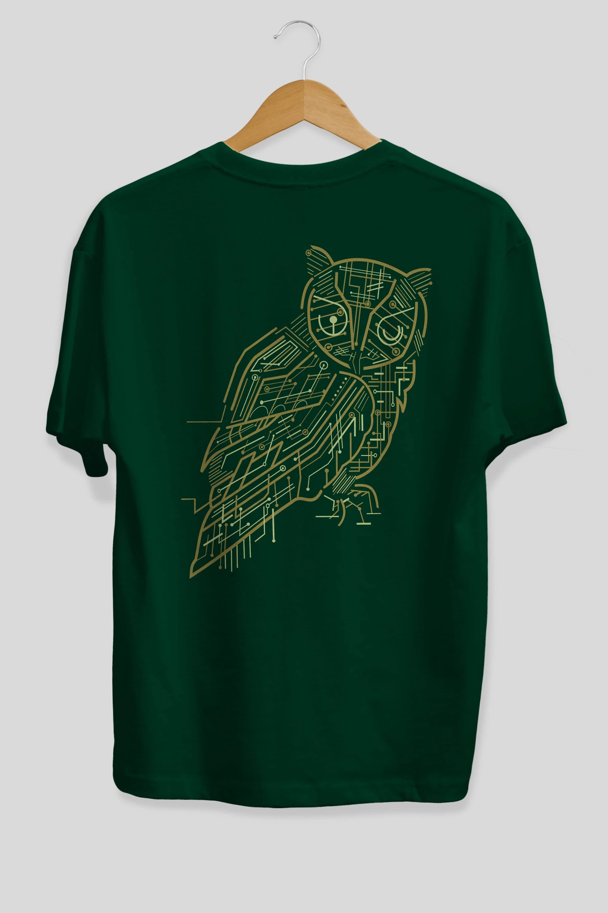 Electrical Owl Arka Baskılı Oversize t-shirt %100 pamuk Erkek Kadın Unisex