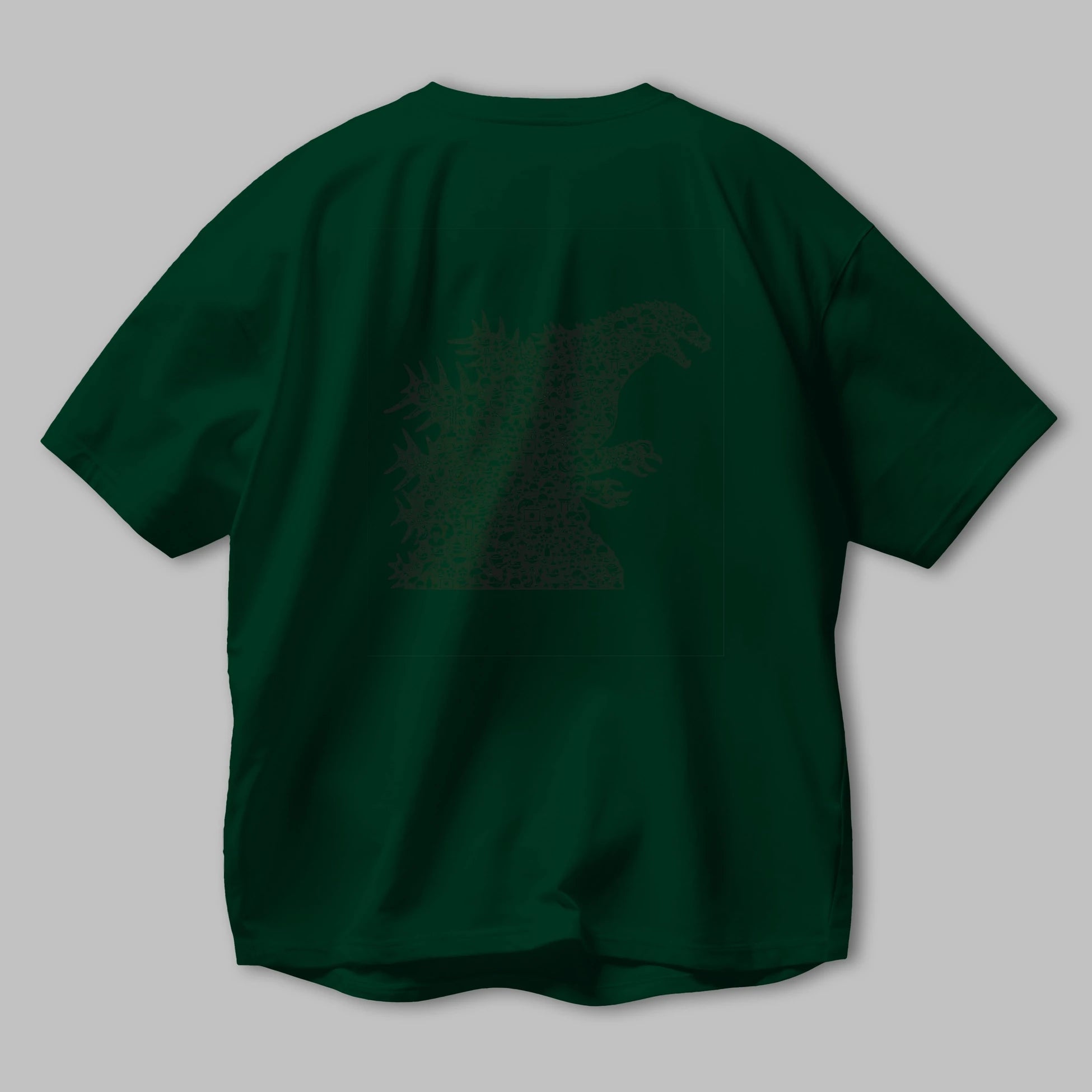 Godzilla Arka Baskılı Oversize t-shirt %100 pamuk Erkek Kadın Unisex