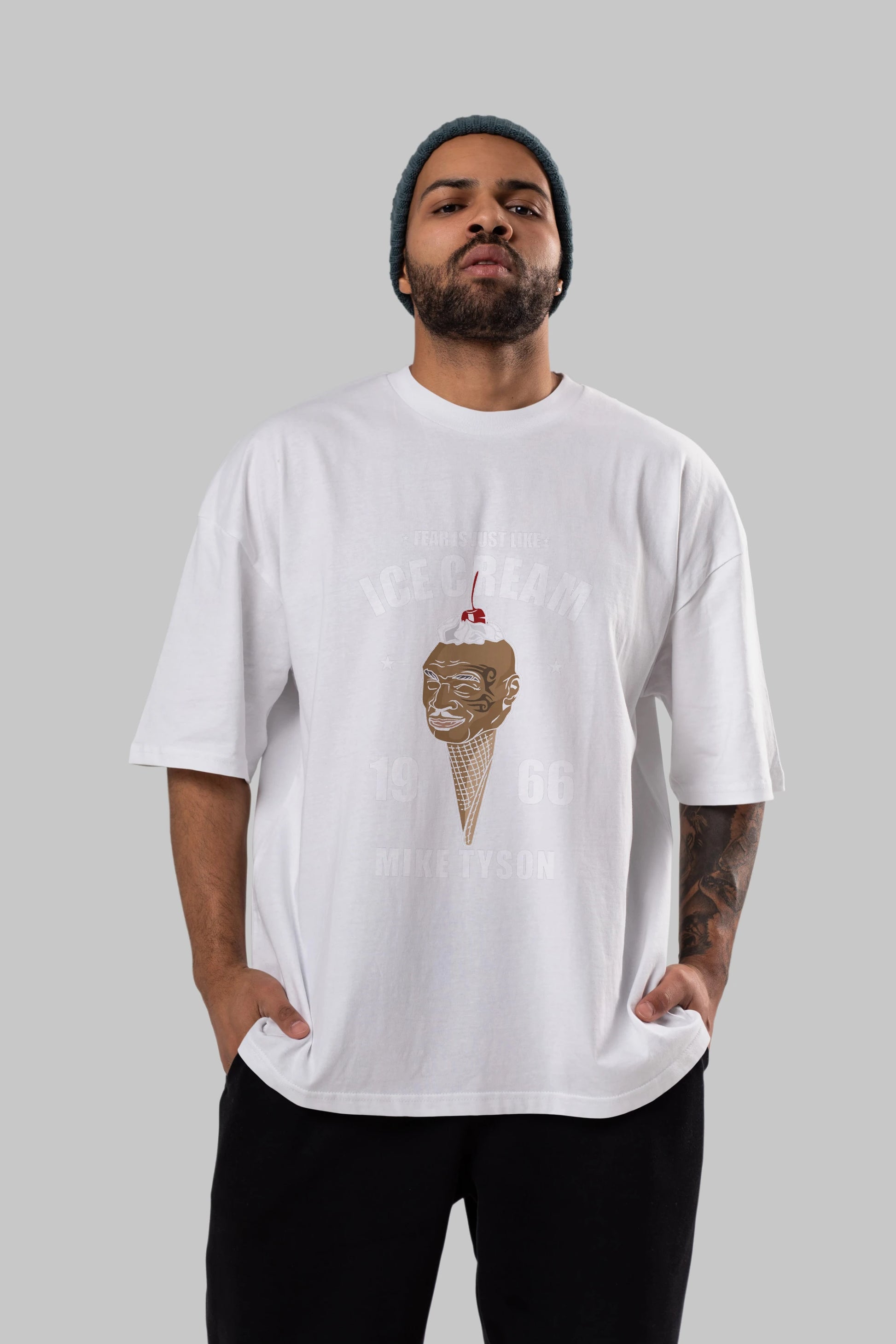 Tyson Ice Cream Ön Baskılı Oversize t-shirt Erkek Kadın Unisex %100 Pamuk tişort