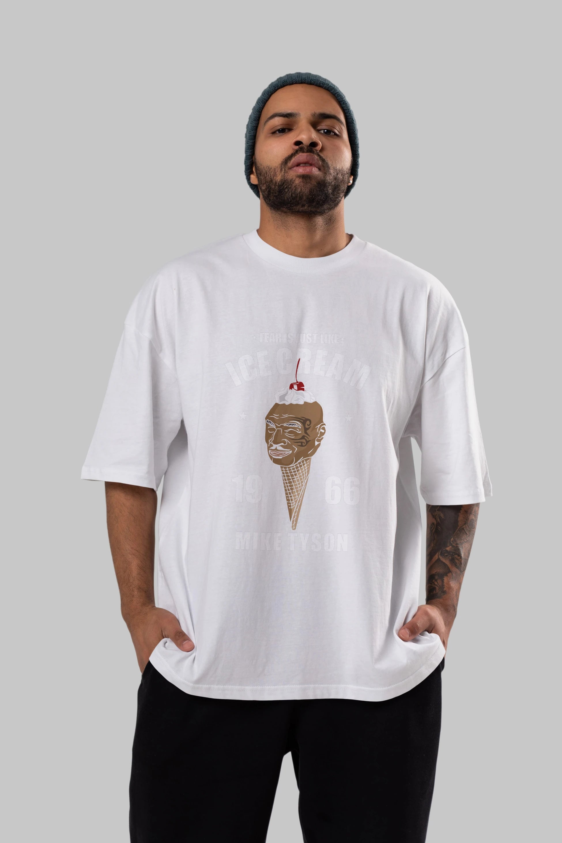 Tyson Ice Cream Ön Baskılı Oversize t-shirt Erkek Kadın Unisex %100 Pamuk tişort