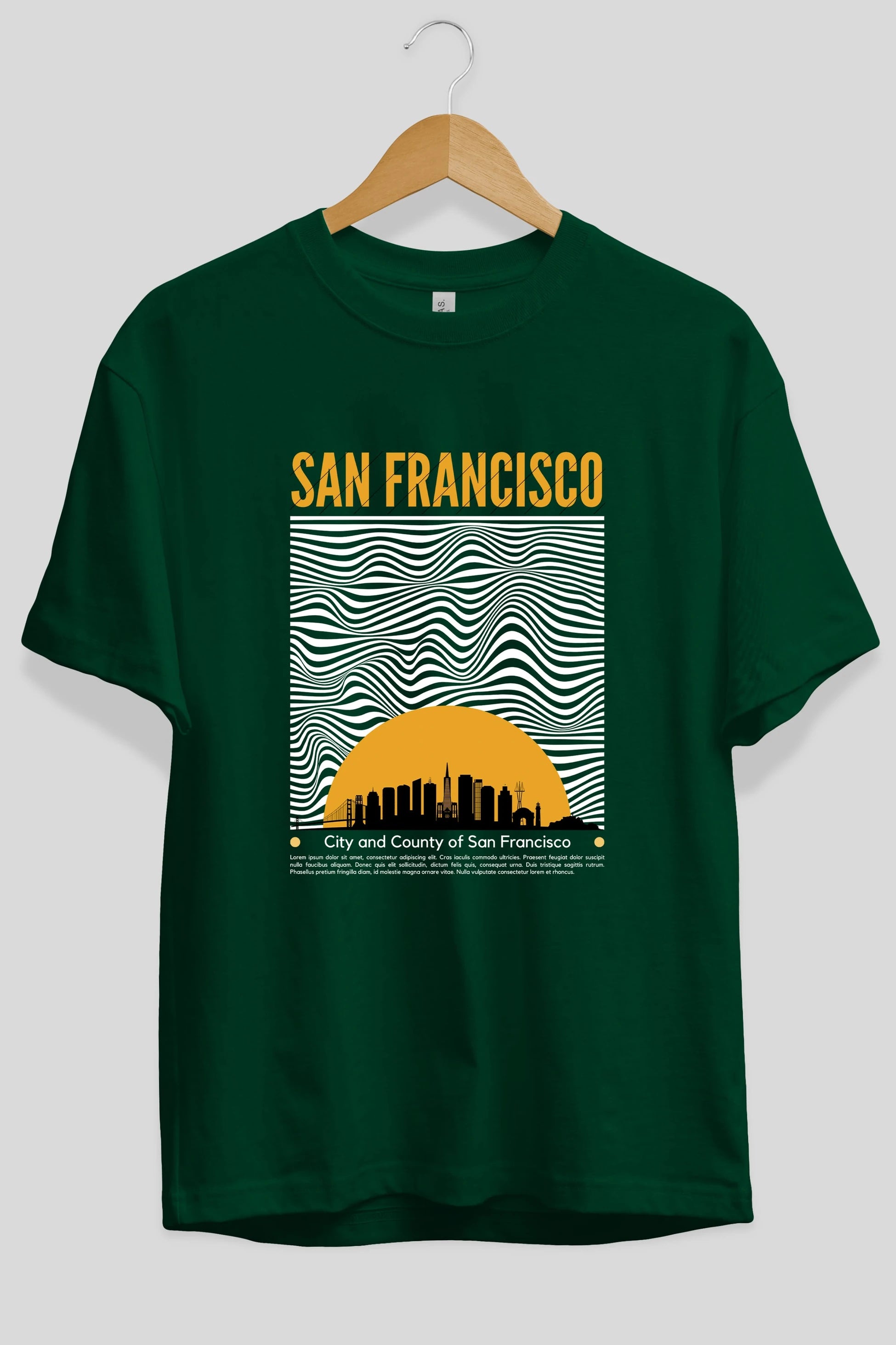 San Francisco Yazılı Ön Baskılı Oversize t-shirt Erkek Kadın Unisex