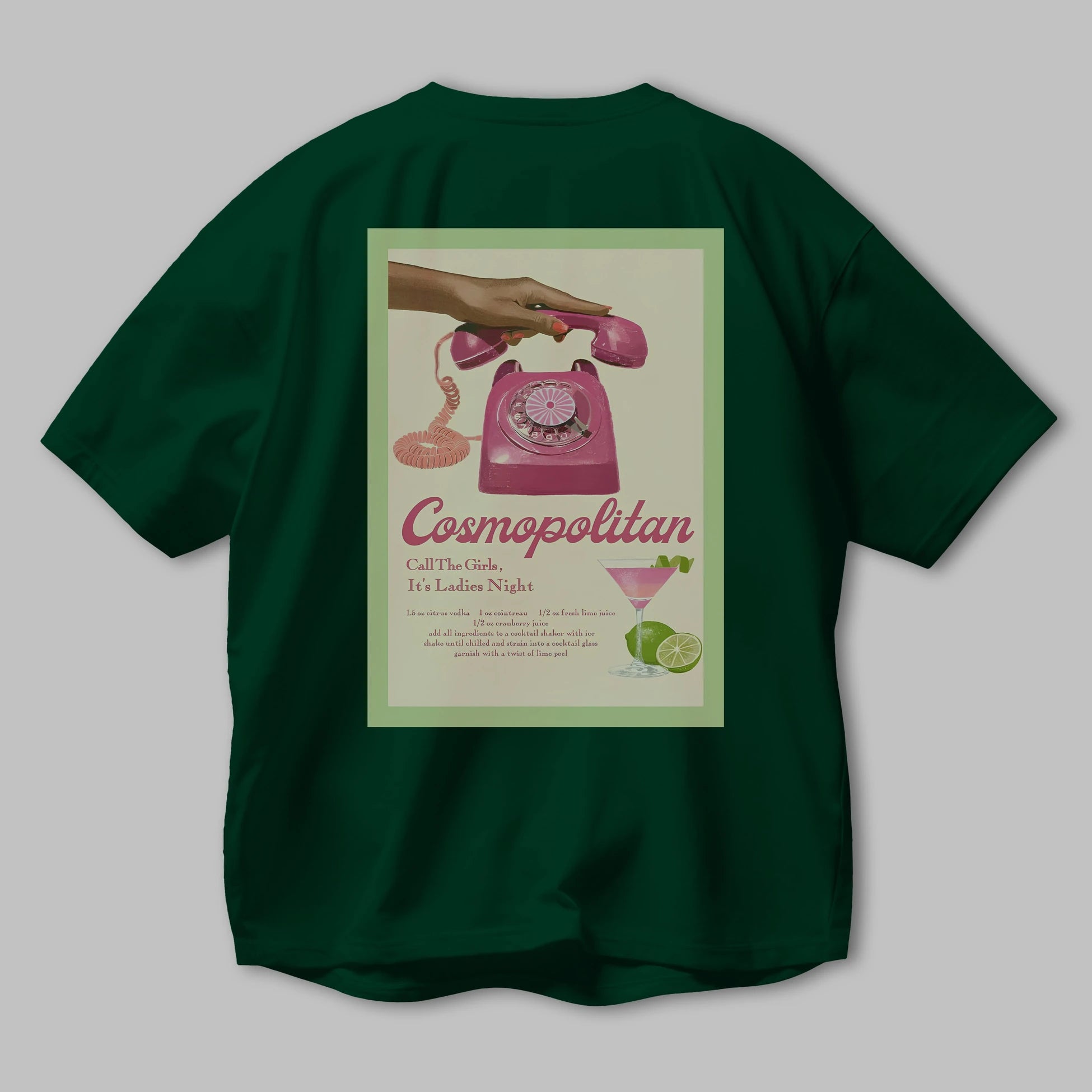 Cosmopolitan 5 Arka Baskılı Oversize t-shirt Erkek Kadın Unisex %100 Pamuk Bisiklet Yaka tişort