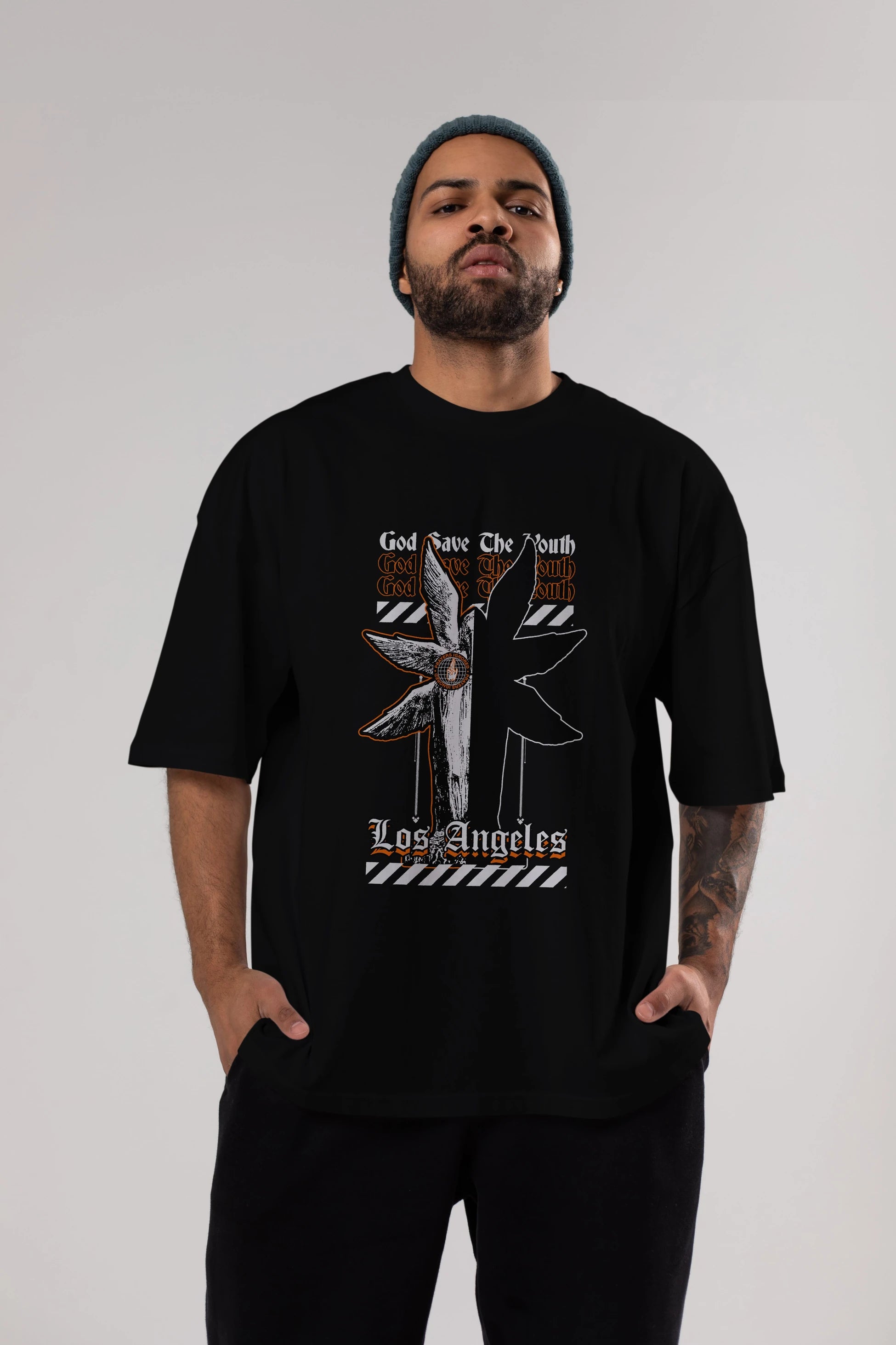 God Save The Youth Ön Baskılı Oversize t-shirt Erkek Kadın Unisex