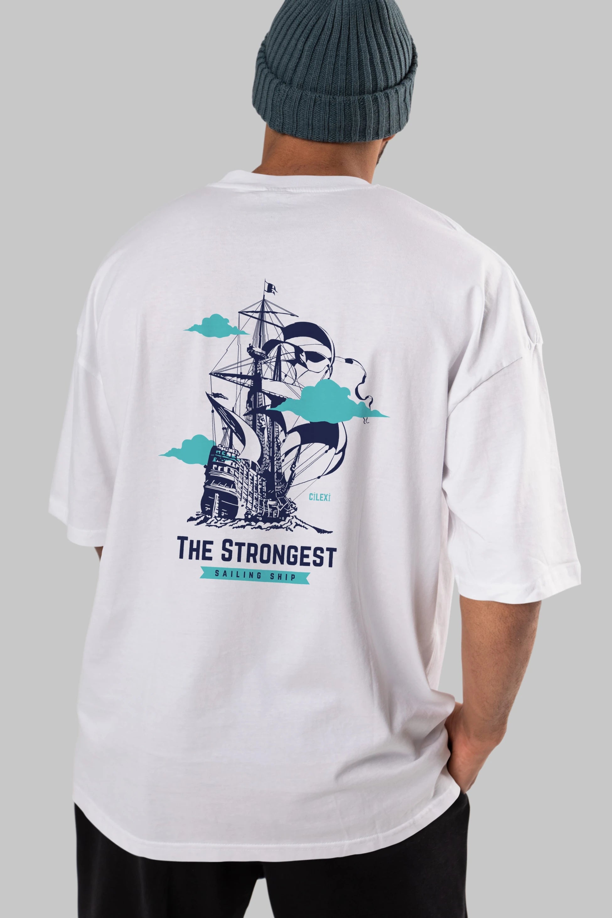 The Strongest Yazılı Arka Baskılı Oversize t-shirt Erkek Kadın Unisex