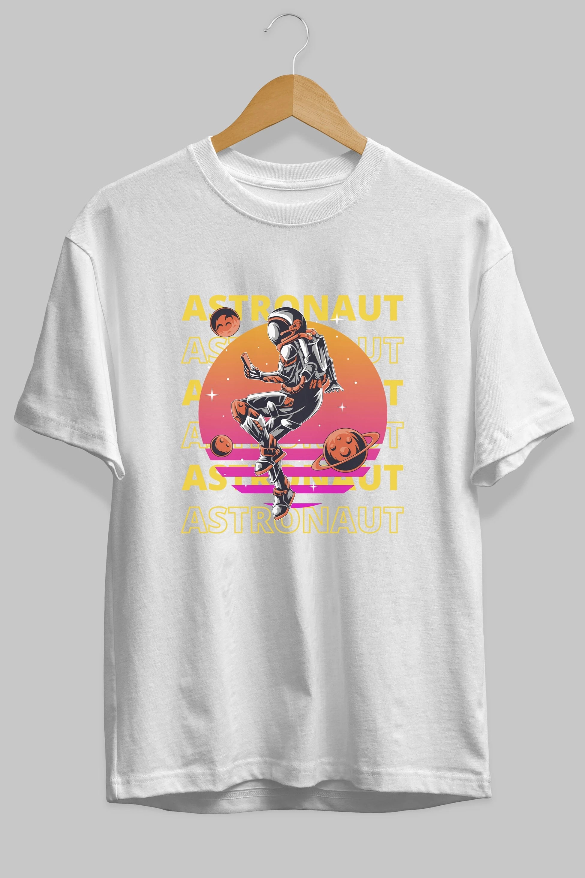 Astronaut Streetwear 2 Ön Baskılı Oversize t-shirt Erkek Kadın Unisex