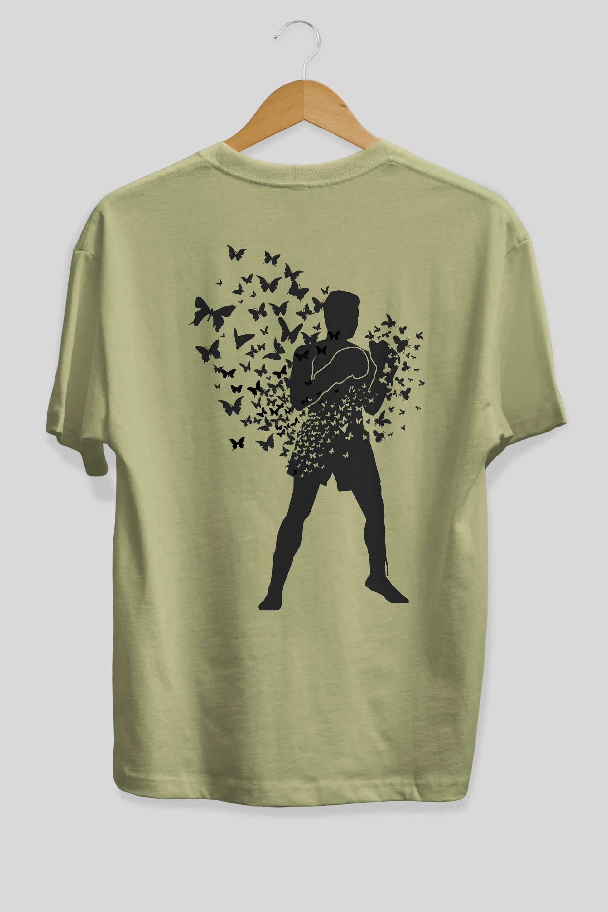 Float Like Butterfly Sting Like Bee Arka Baskılı Oversize t-shirt %100 pamuk Erkek Kadın Unisex