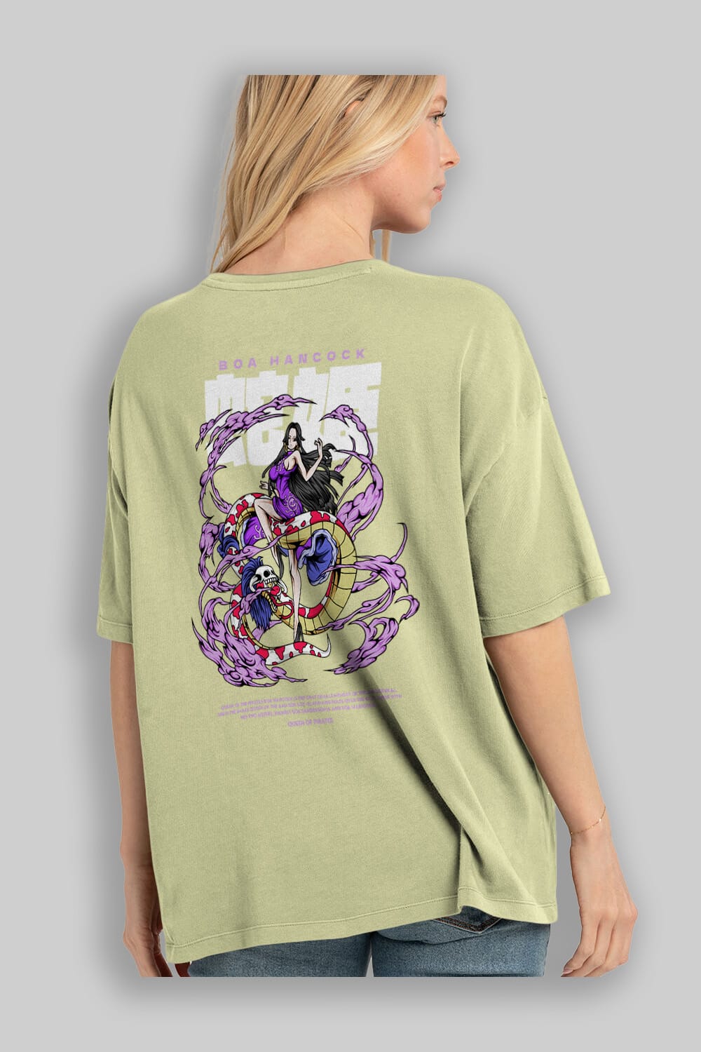Boa Hancock Anime Arka Baskılı Oversize t-shirt Erkek Kadın Unisex