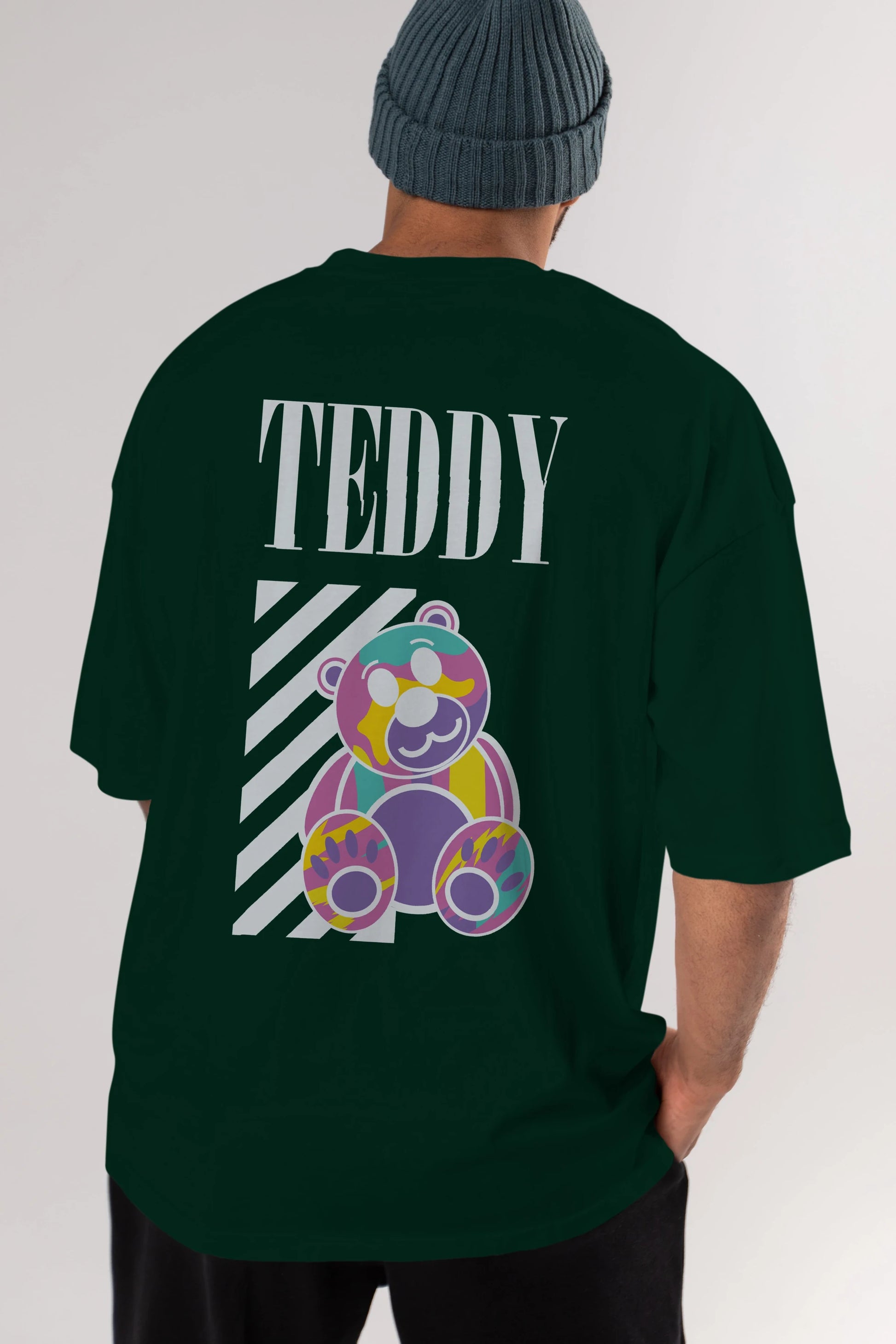 Teddy Bear 2 Arka Baskılı Oversize t-shirt Erkek Kadın Unisex