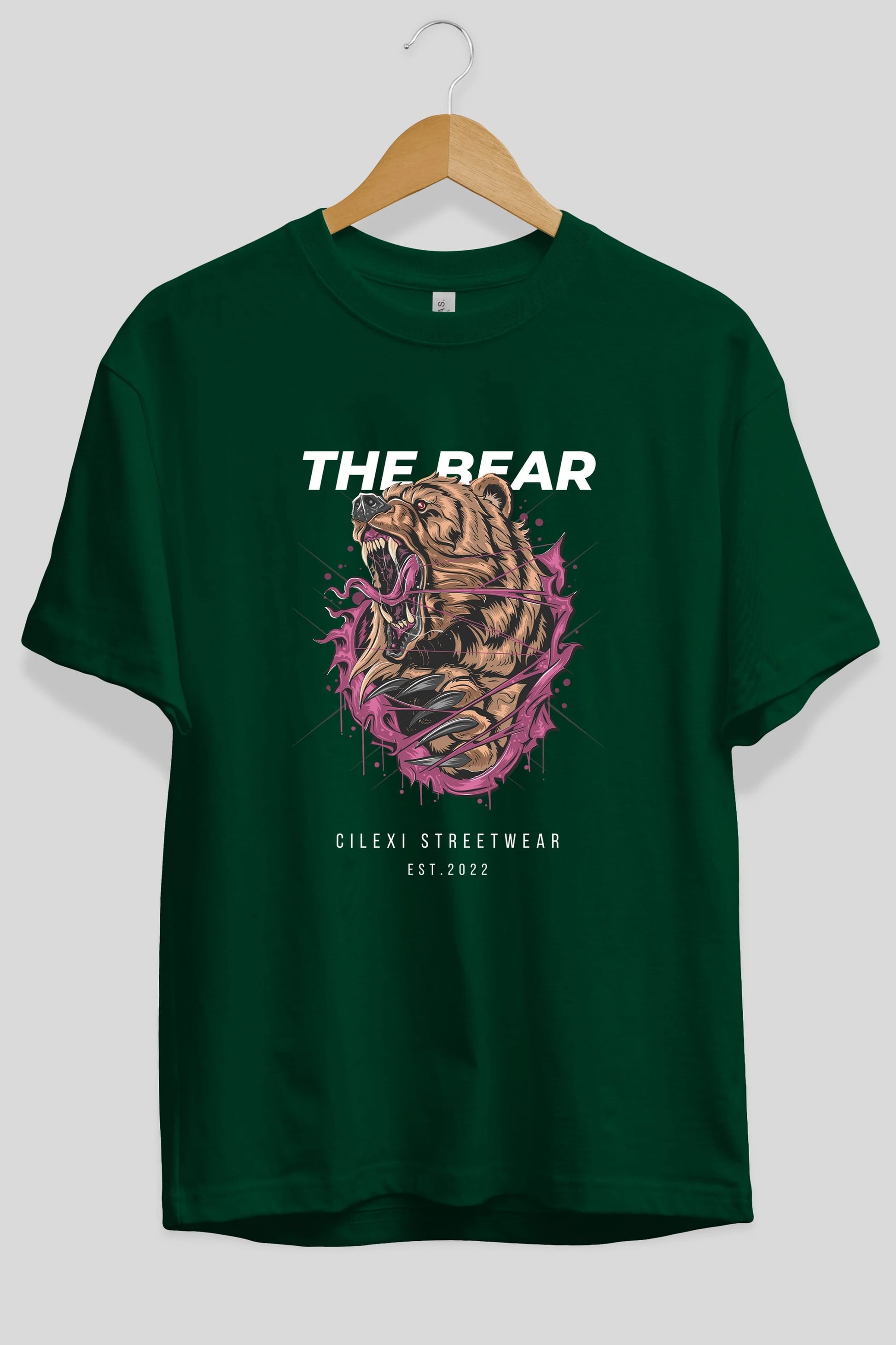The Bear Ön Baskılı Oversize t-shirt Erkek Kadın Unisex