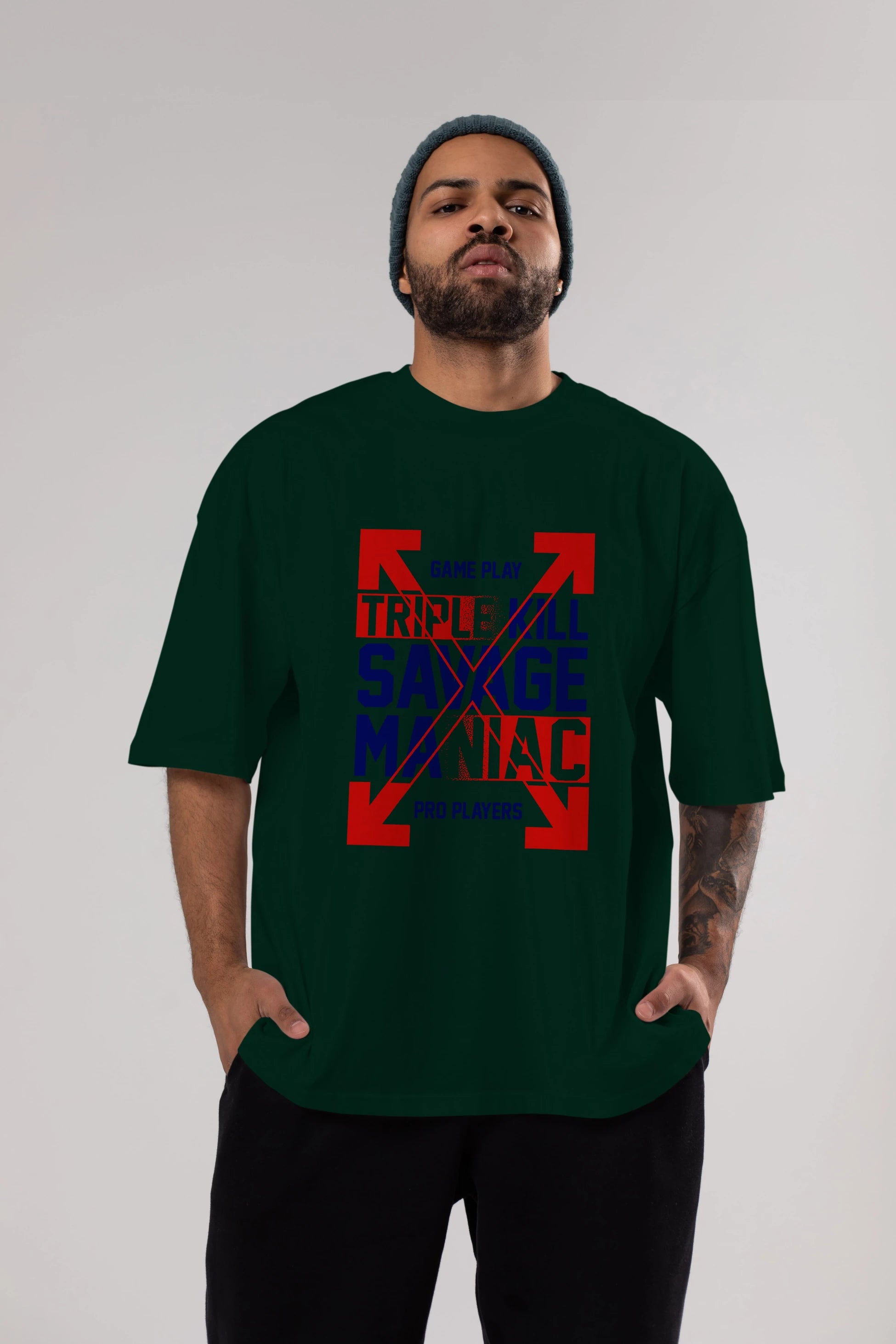 Kill Savage Ön Baskılı Oversize t-shirt Erkek Kadın Unisex