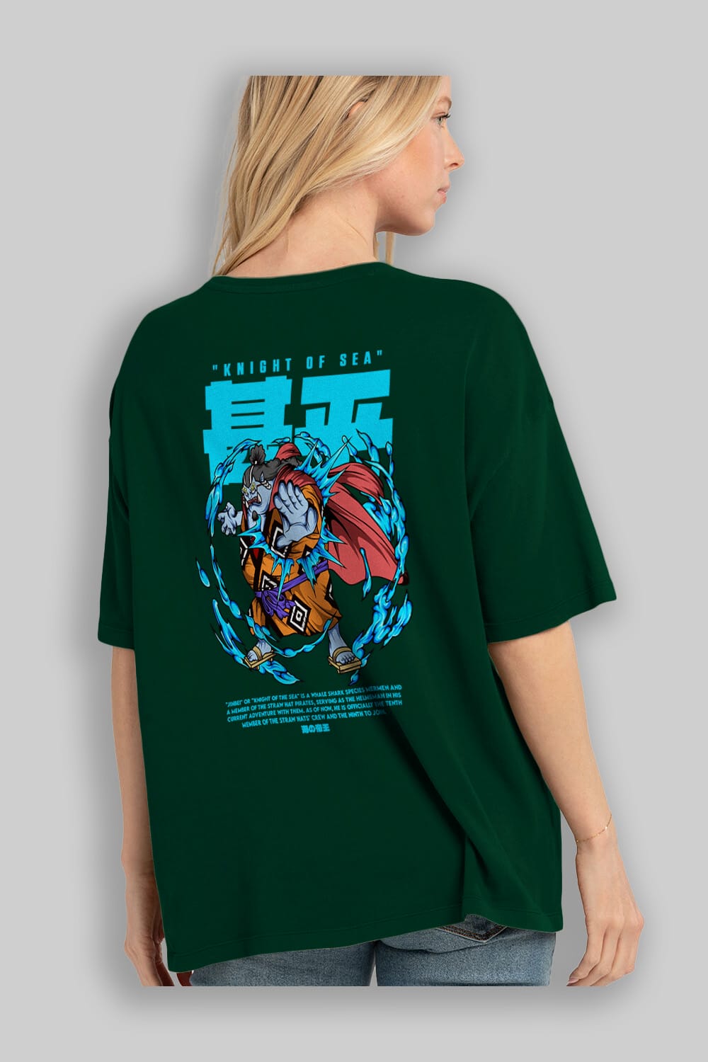 Jinbei Anime Arka Baskılı Oversize t-shirt Erkek Kadın Unisex