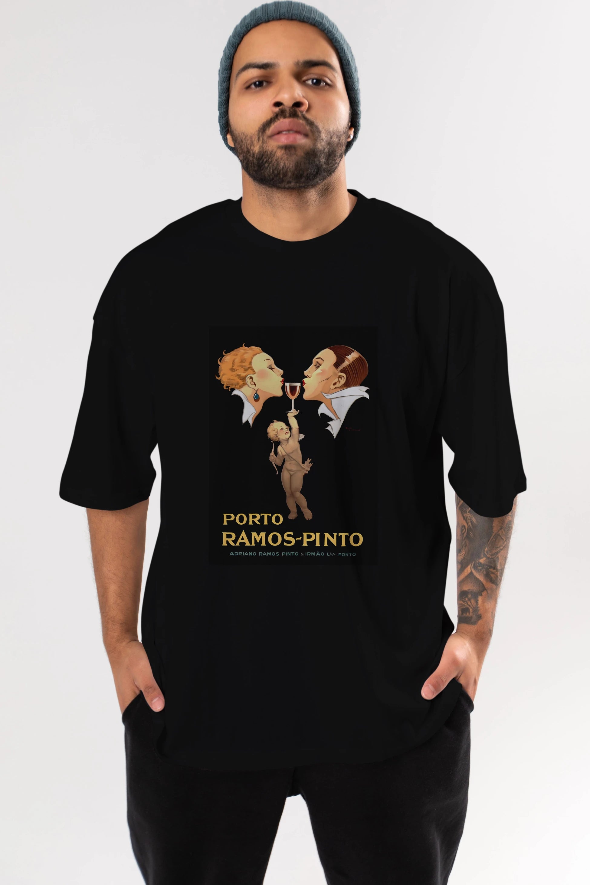 Porto Ramos Pinto Ön Baskılı Oversize t-shirt Erkek Kadın Unisex %100 Pamuk Bisiklet Yaka tişort