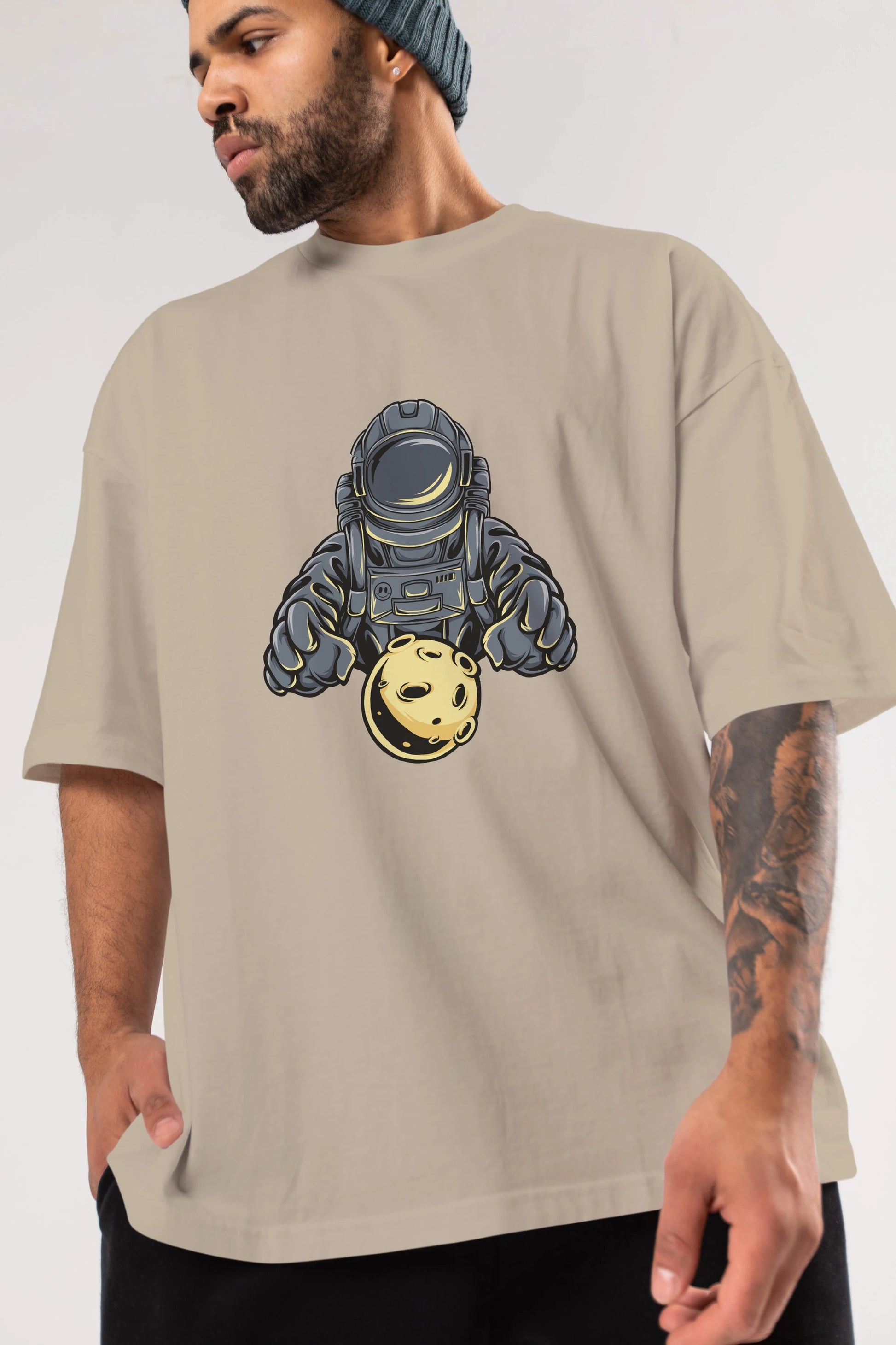 Astromoon tshirt Ön Baskılı Oversize t-shirt Erkek Kadın Unisex
