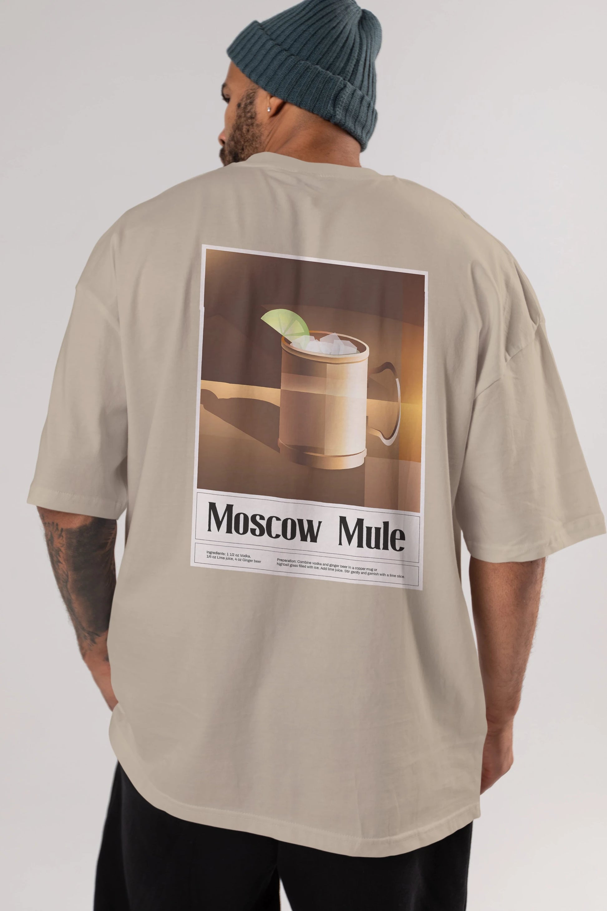 Moscow Mule 3 Arka Baskılı Oversize t-shirt Erkek Kadın Unisex %100 Pamuk Bisiklet Yaka tişort