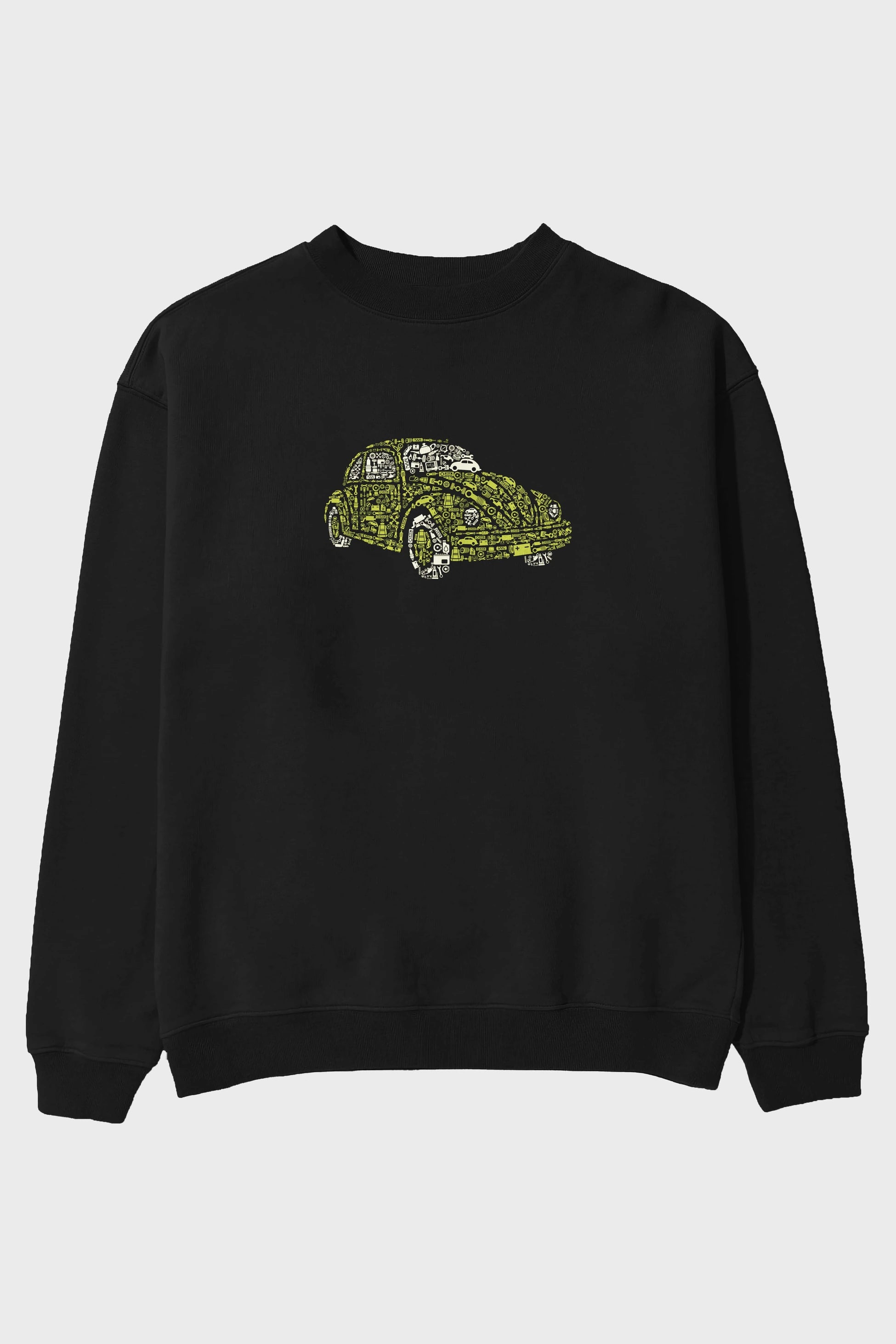 Beetle Ön Baskılı Oversize Sweatshirt Erkek Kadın Unisex