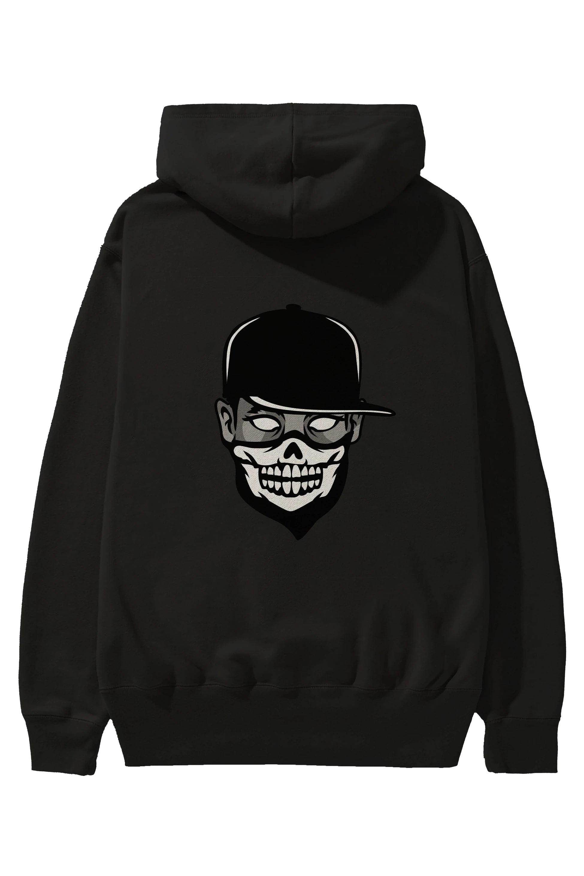 Skull Mask Arka Baskılı Hoodie Oversize Kapüşonlu Sweatshirt Erkek Kadın Unisex