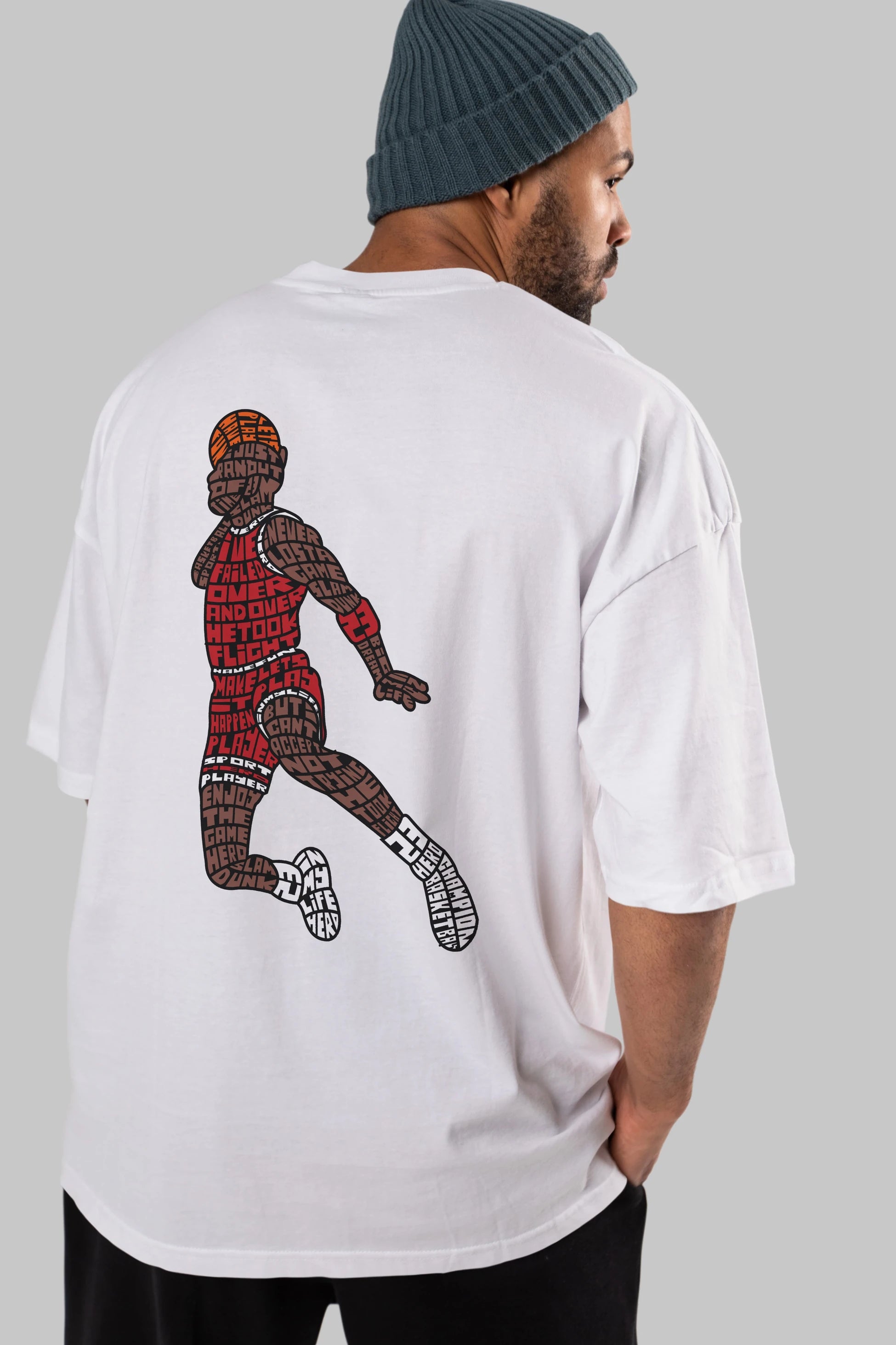 Slamdunk Arka Baskılı Oversize t-shirt %100 pamuk Erkek Kadın Unisex