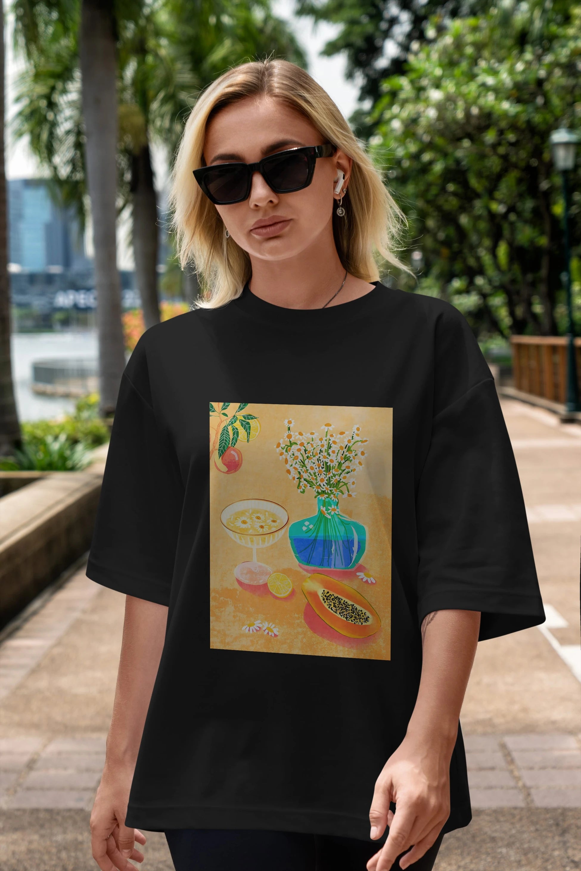 Cheers 2 Ön Baskılı Oversize t-shirt Erkek Kadın Unisex %100 Pamuk Bisiklet Yaka tişort