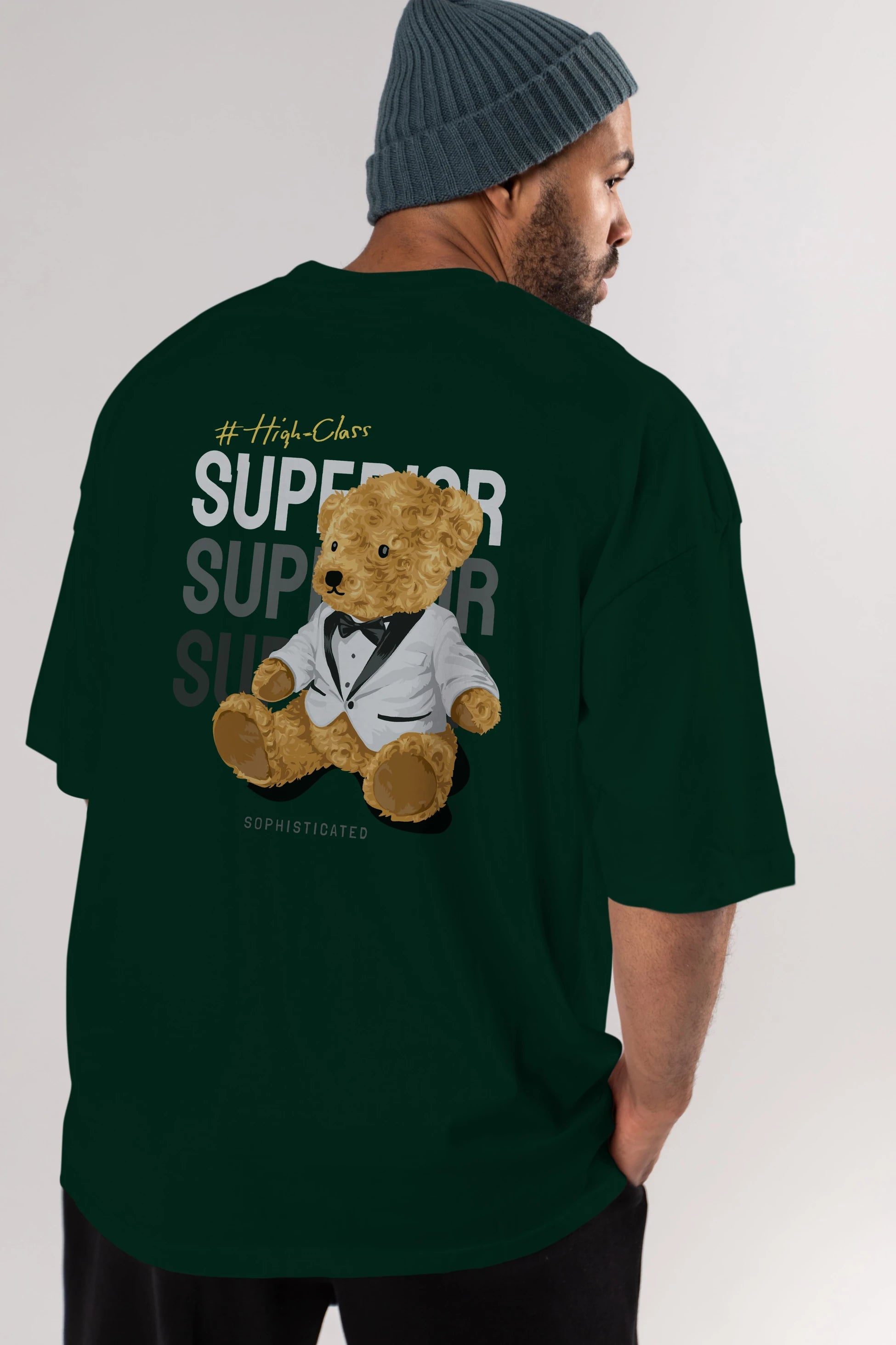 Teddy Bear Superior Arka Baskılı Oversize t-shirt Erkek Kadın Unisex %100 Pamuk