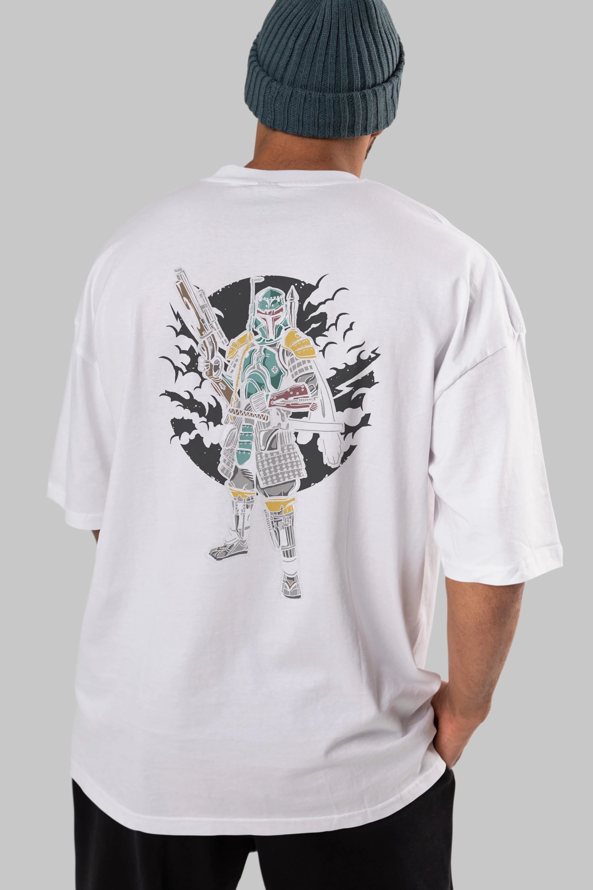 Ronin Hunter Arka Baskılı Oversize t-shirt Erkek Kadın Unisex %100 Pamuk