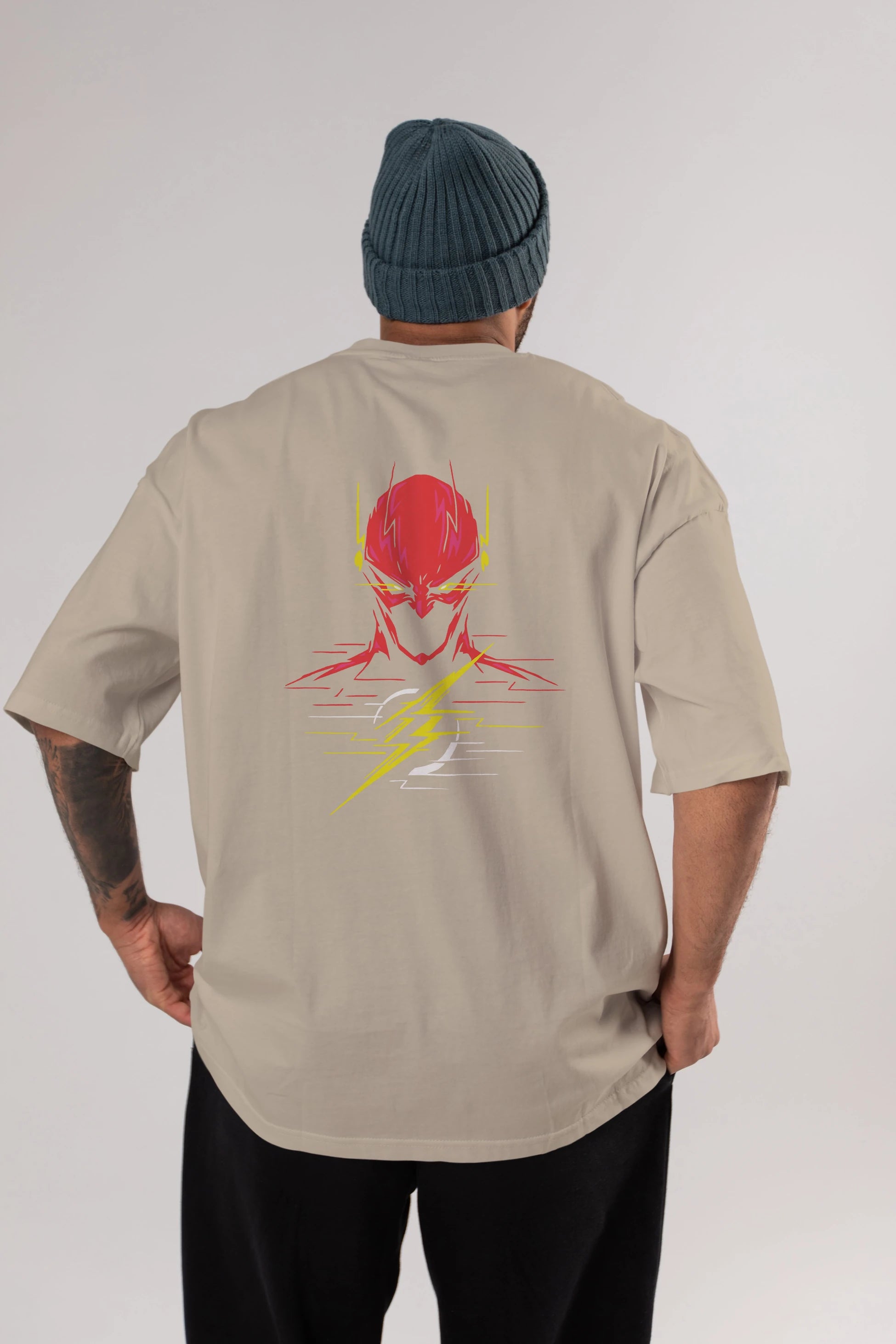 Flash Avengers (2) Arka Baskılı Oversize t-shirt Erkek Kadın Unisex %100 Pamuk Bisiklet Yaka tişort