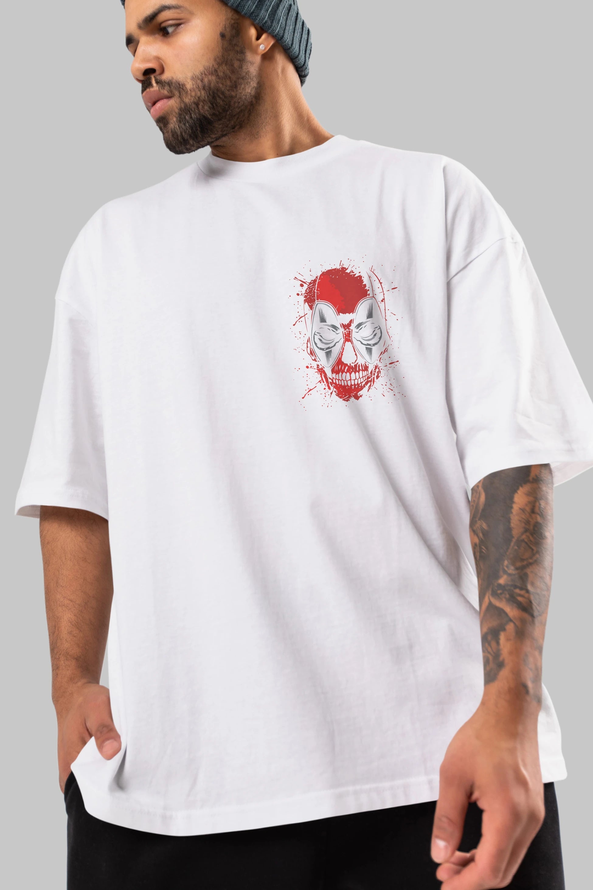 Deadpool (3) Ön Sol Baskılı Oversize t-shirt Erkek Kadın Unisex %100 Pamuk Bisiklet Yaka tişort