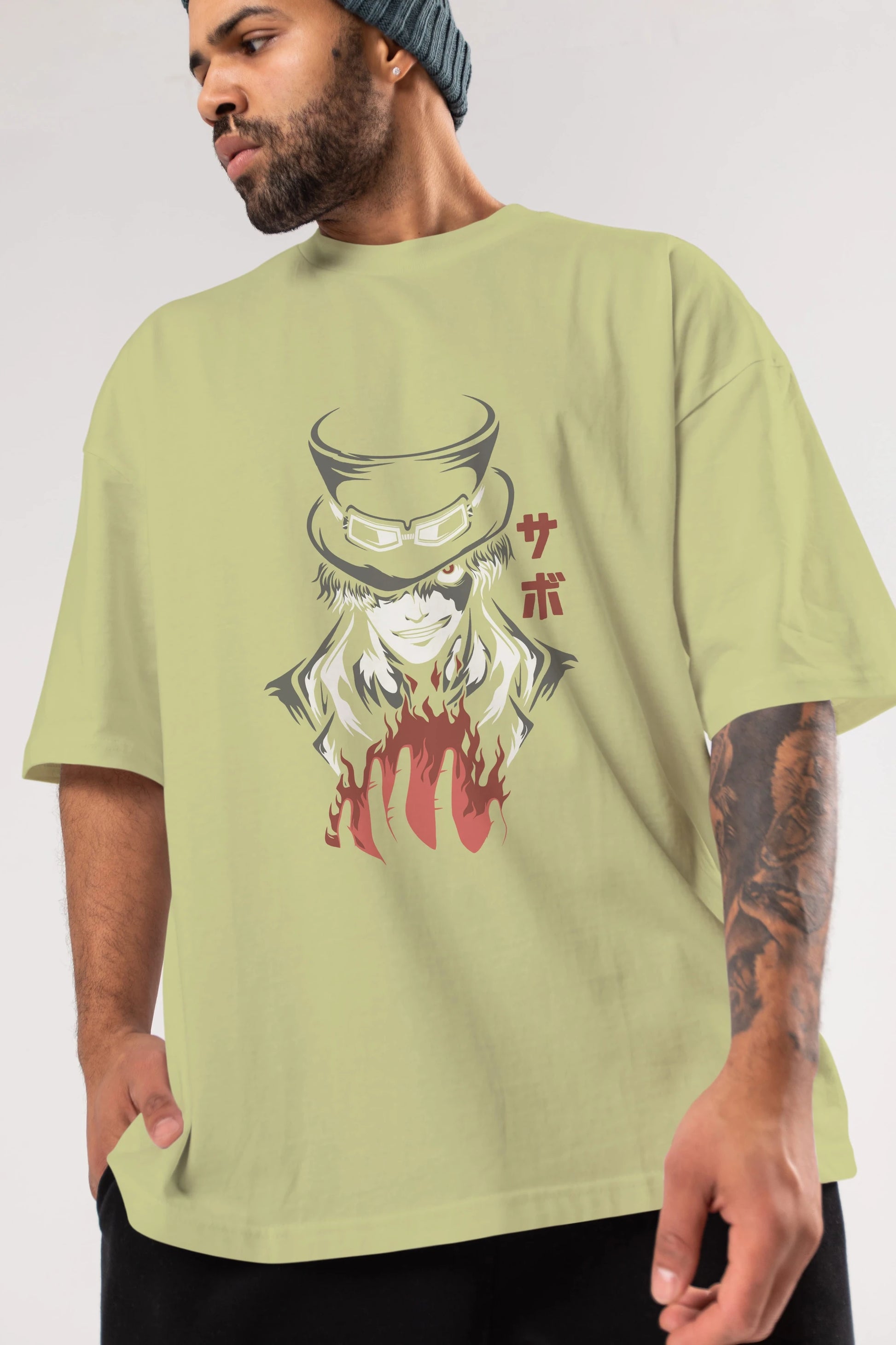 SaboOnePiece Anime Ön Baskılı Oversize t-shirt %100 pamuk Erkek Kadın Unisex