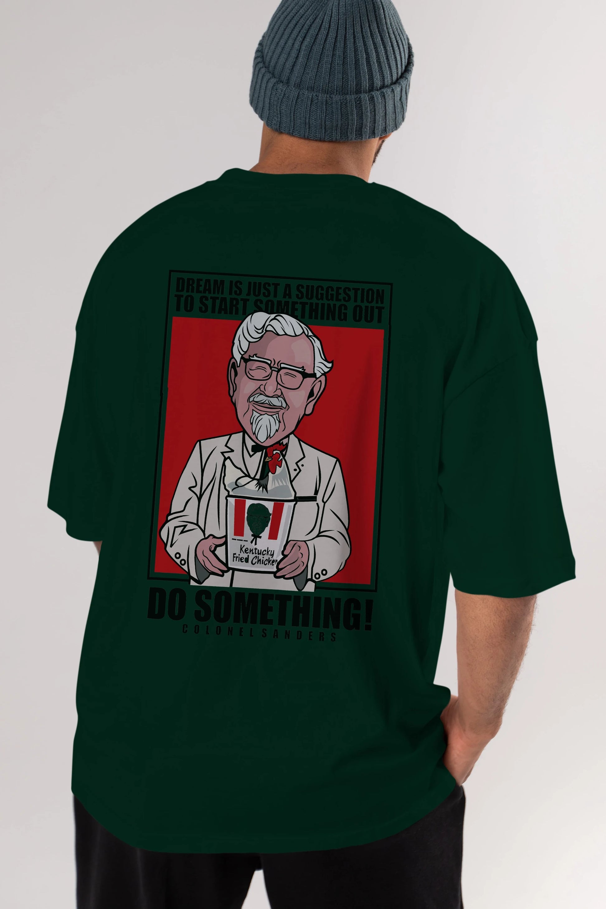 Colonel Sanders Arka Baskılı Oversize t-shirt Erkek Kadın Unisex %100 Pamuk tişort