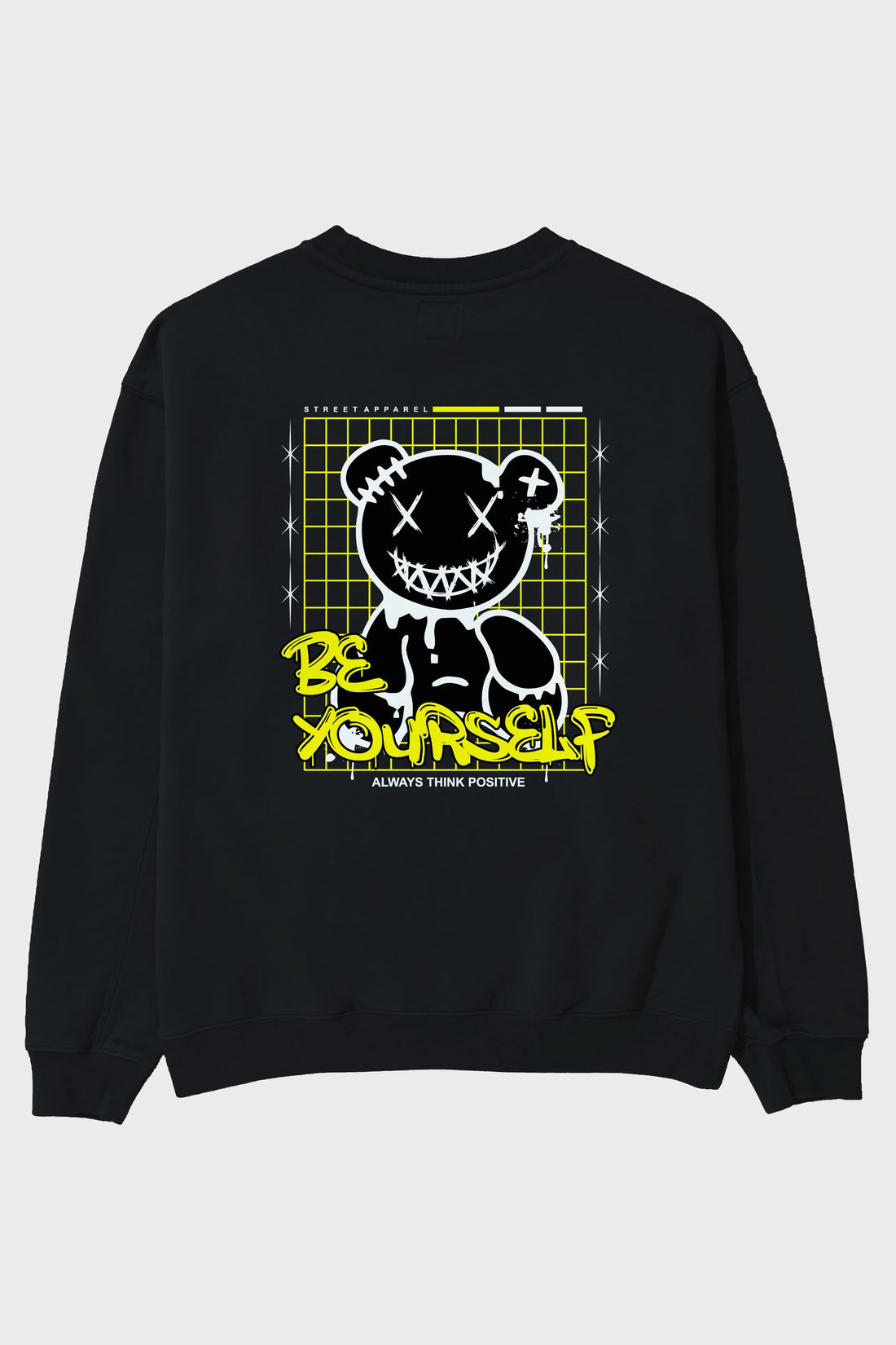 Teddy Bear Be Yourself Arka Baskılı Oversize Sweatshirt Erkek Kadın Unisex