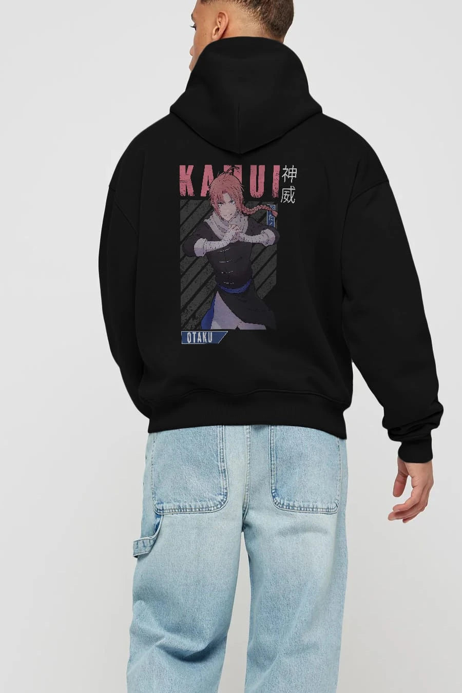 Kamui GINTAMA Anime Arka Baskılı Hoodie Oversize Kapüşonlu Sweatshirt Erkek Kadın Unisex
