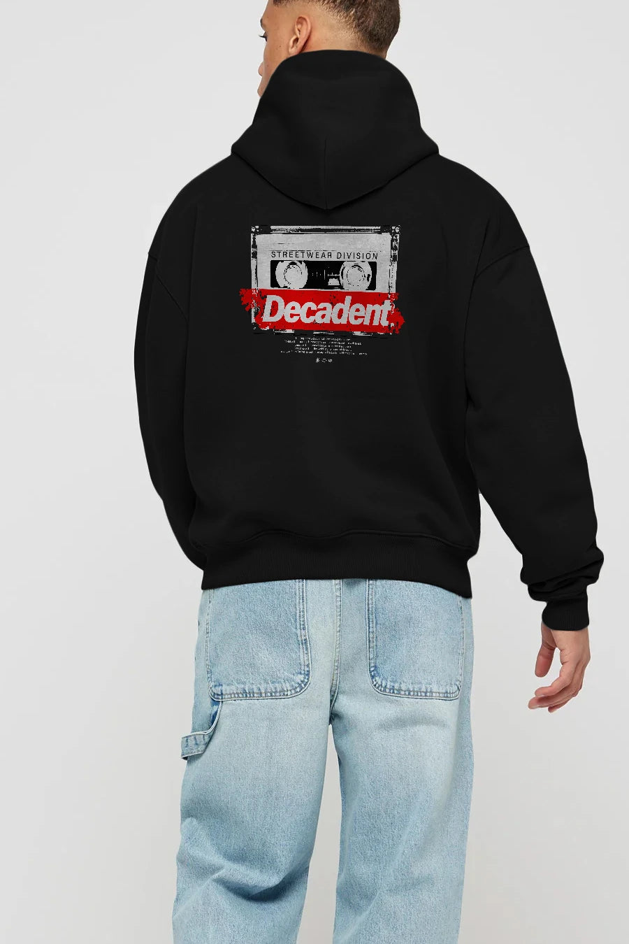 Decadent Arka Baskılı Hoodie Oversize Kapüşonlu Sweatshirt Erkek Kadın Unisex