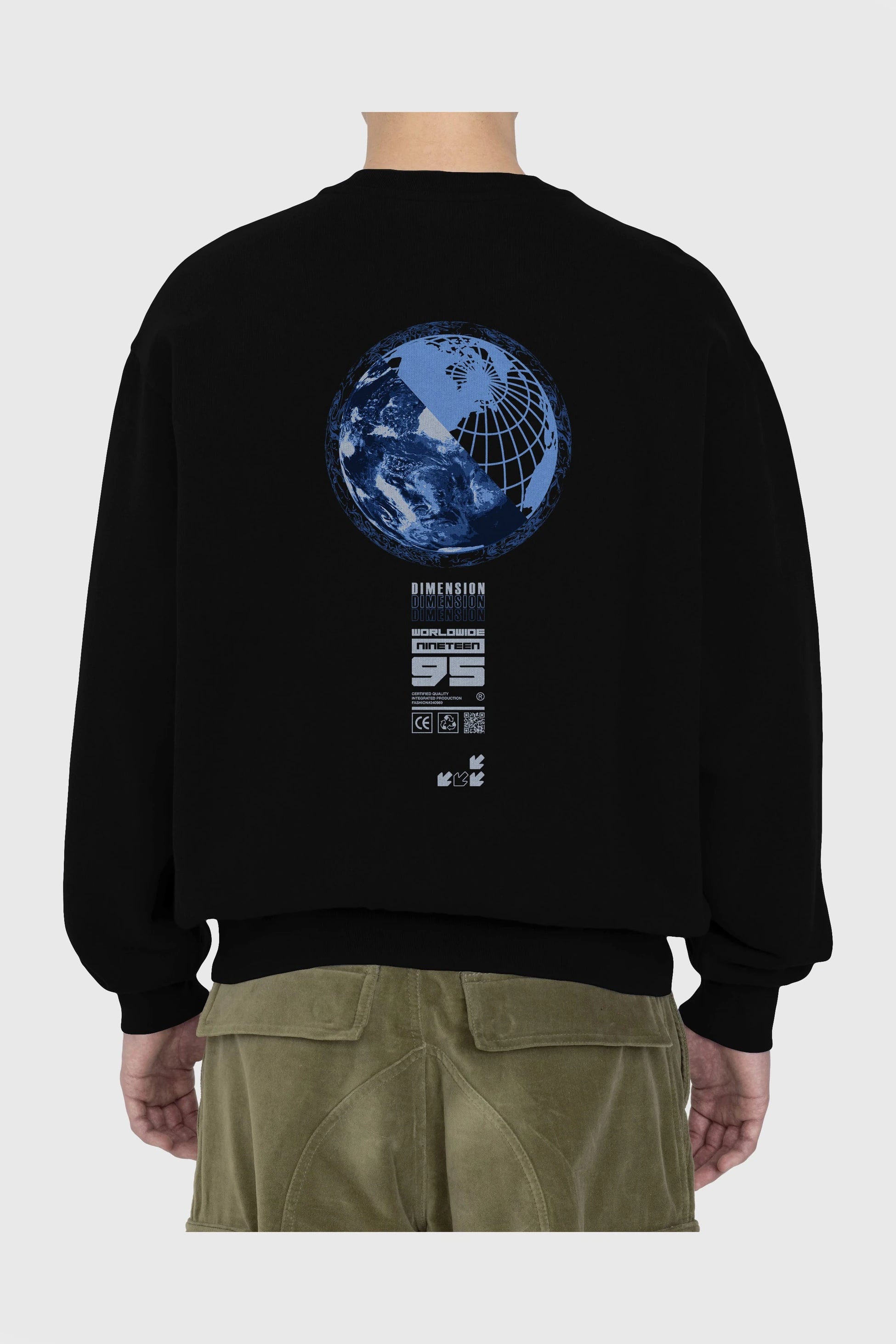 Dimension 95 Arka Baskılı Oversize Sweatshirt Erkek Kadın Unisex