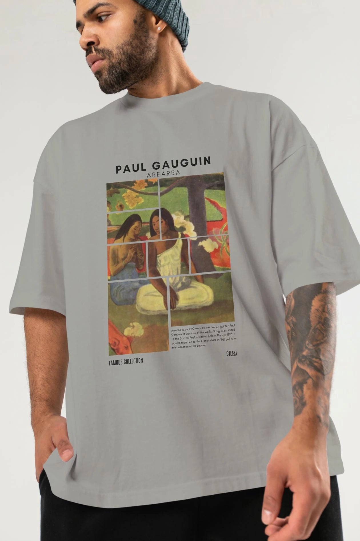 Paul Gauguin Arearea ön Baskılı Oversize t-shirt Erkek Kadın Bisiklet Yaka Pamuk tişort