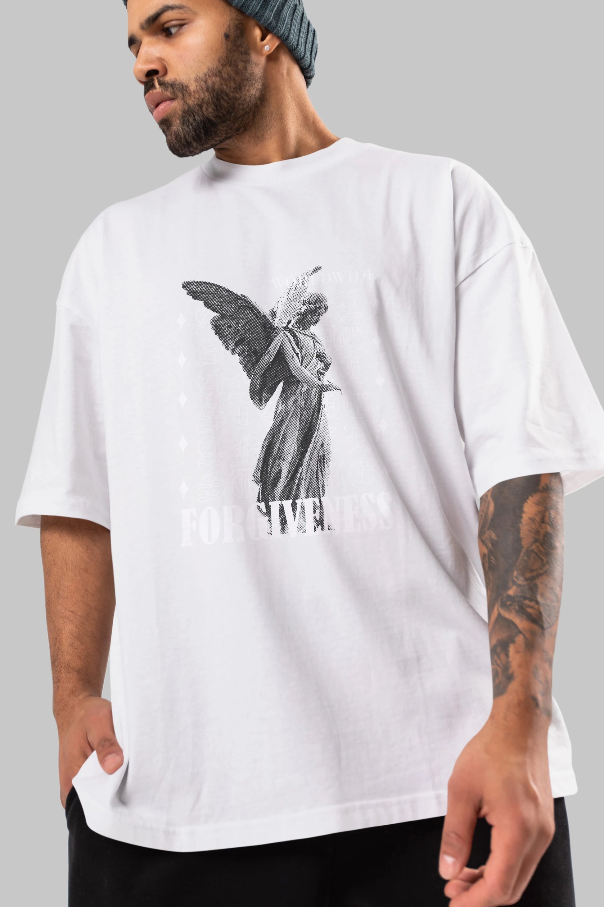 Angel Forgiveness Ön Baskılı Oversize t-shirt Erkek Kadın Unisex